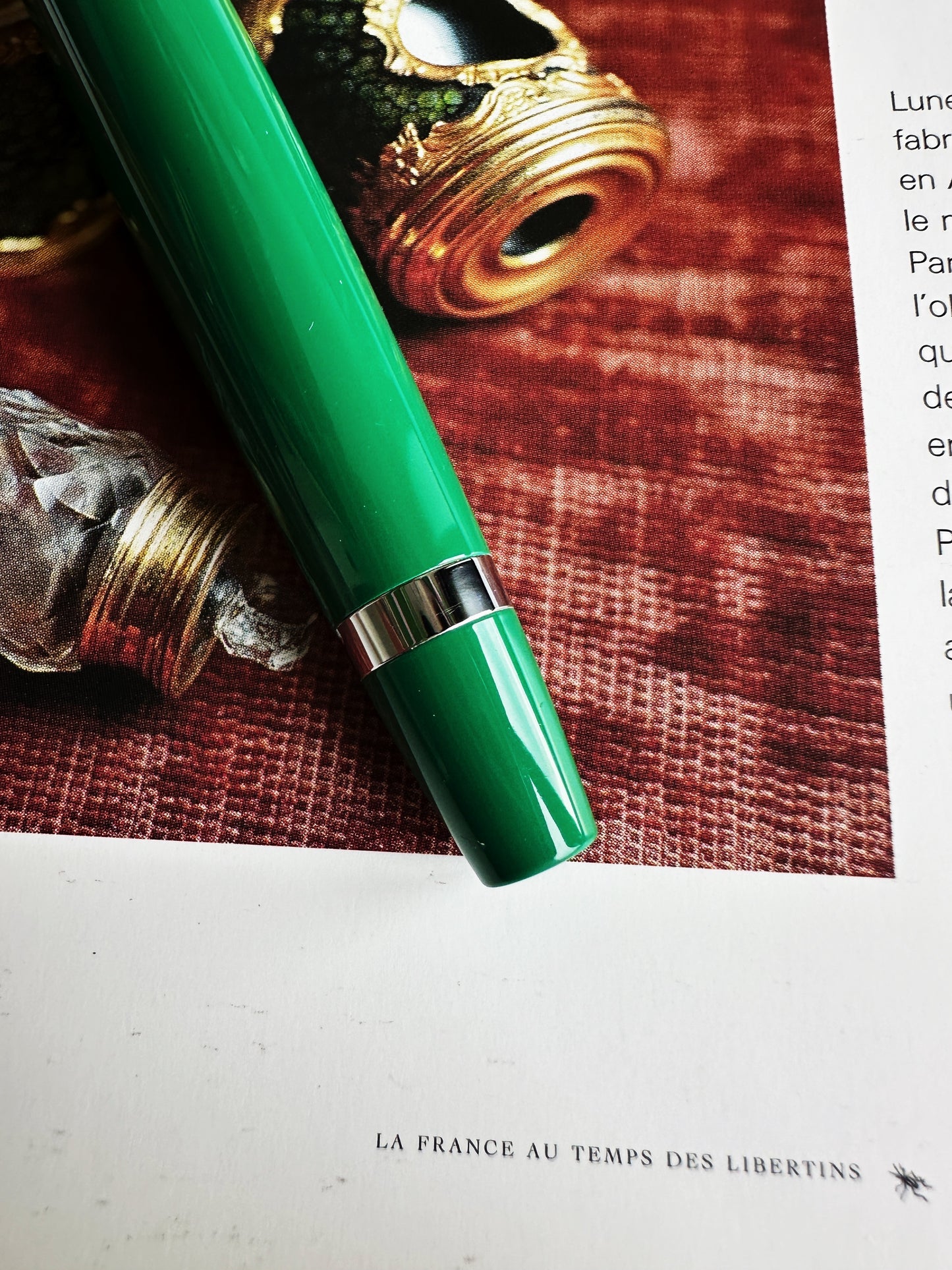 Green Rolex pen with chrome finish – Screw cap