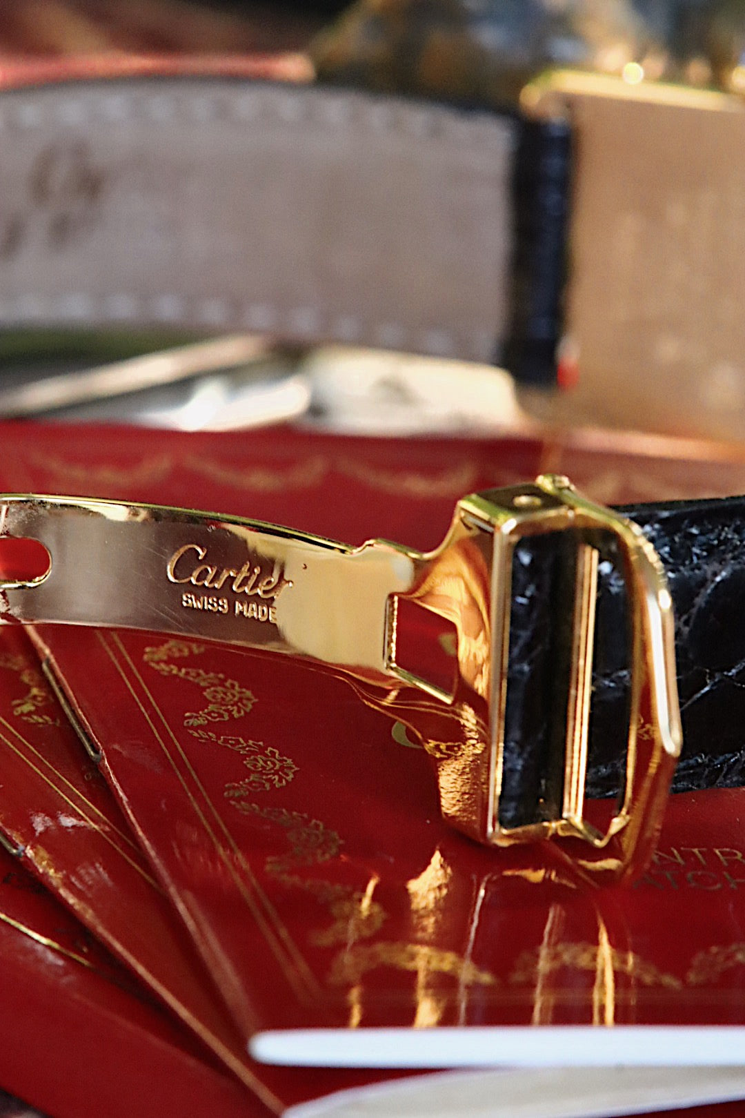 Cartier Must Tank 590005 vermeil and black dial