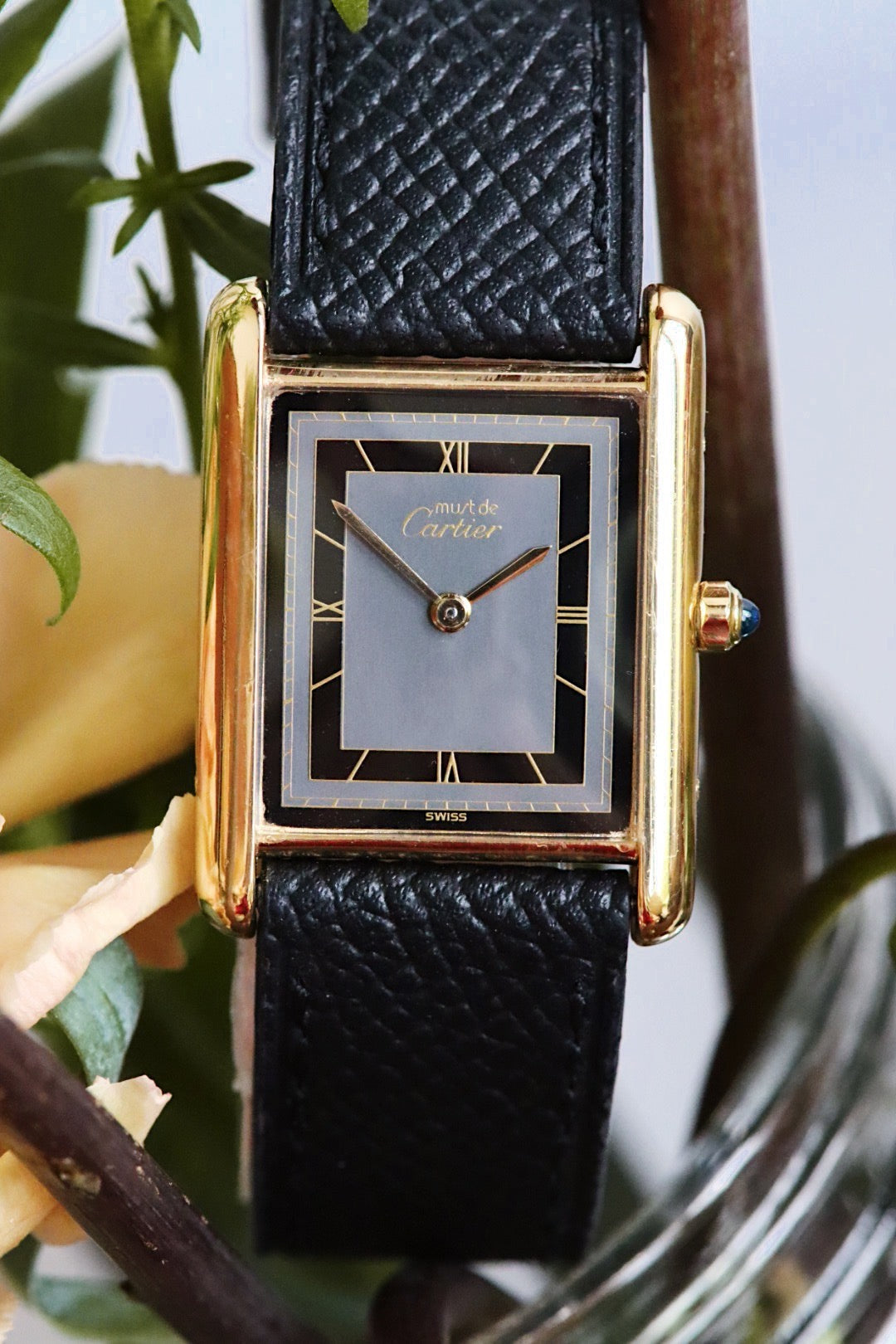Cartier Tank Must 681006 cadran gris boitier vermeil