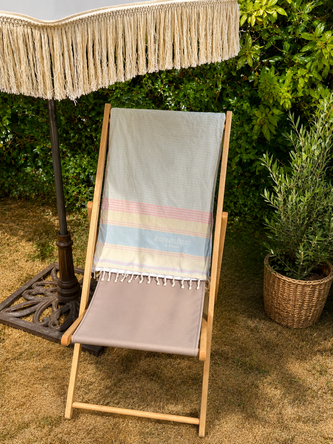 Serviette de plage Audemars Piguet – Drap de plage de luxe à rayures