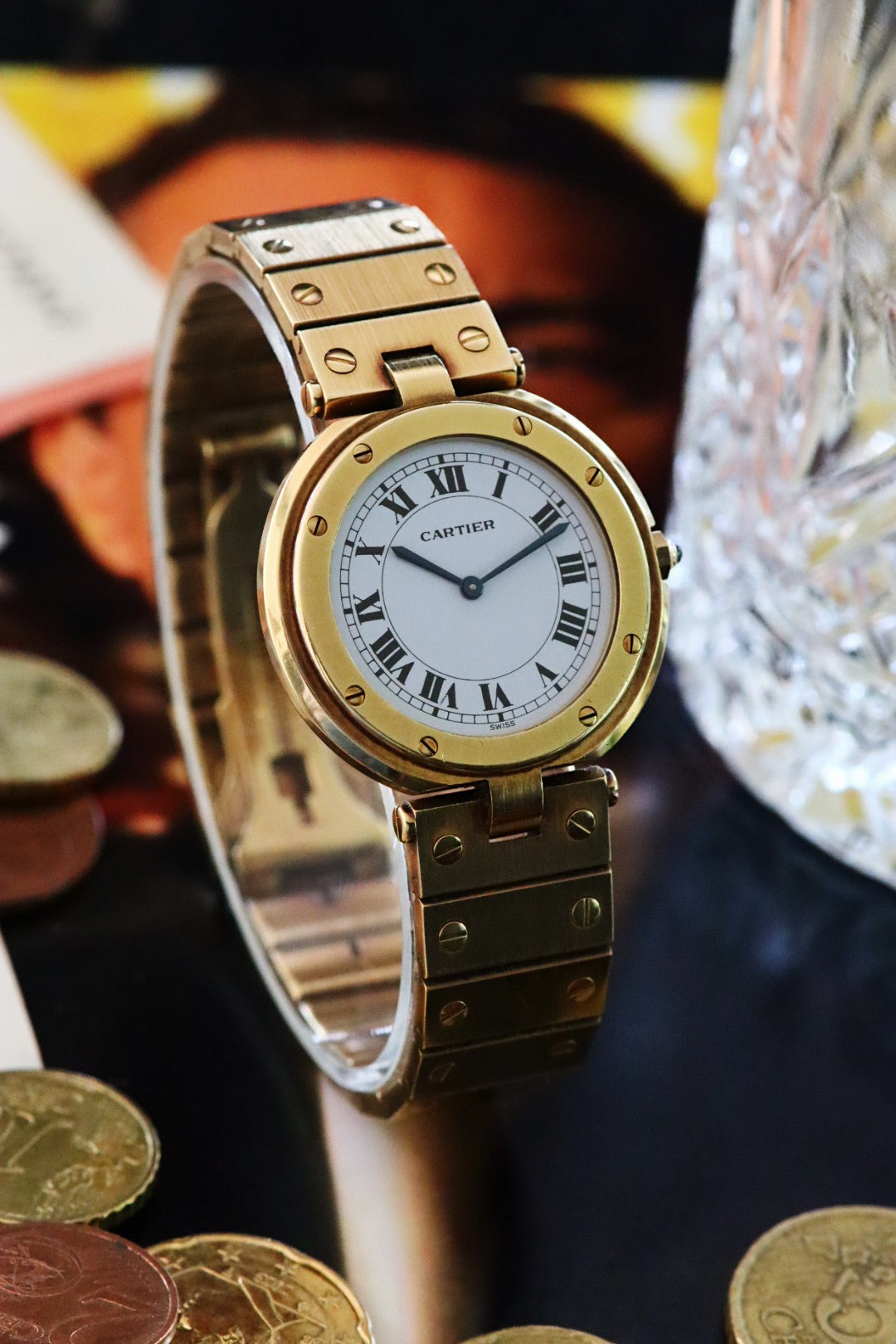 Cartier Santos Vendôme Ronde en or 18K référence 8191, boîtier de grande taille 32mm