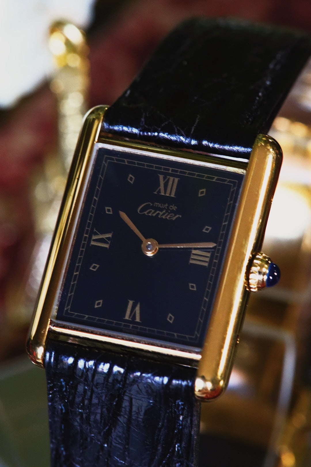 Cartier Must Tank 590005 vermeil and black dial