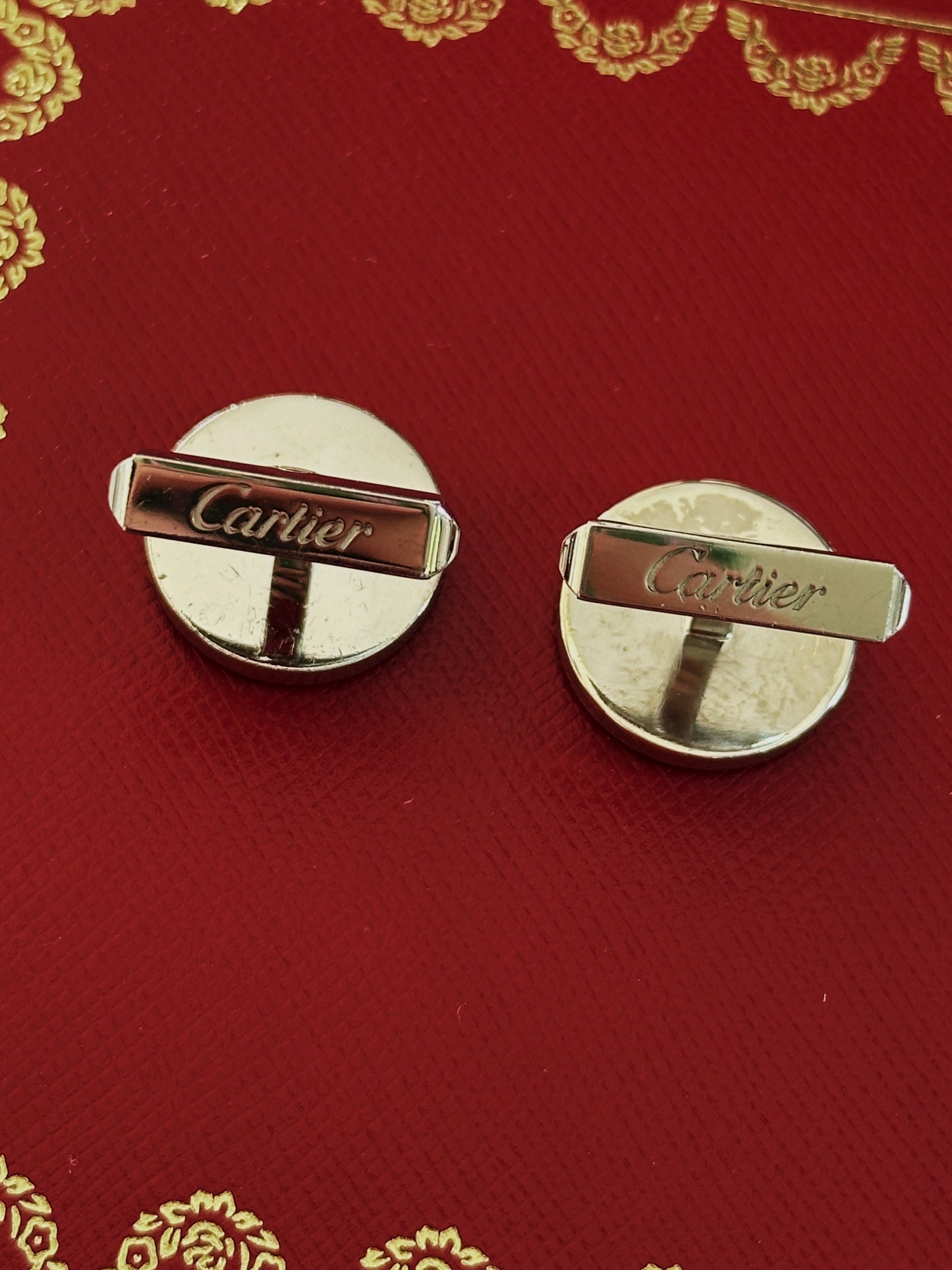 Boutons de manchette Cartier en Sodalite et argent massif