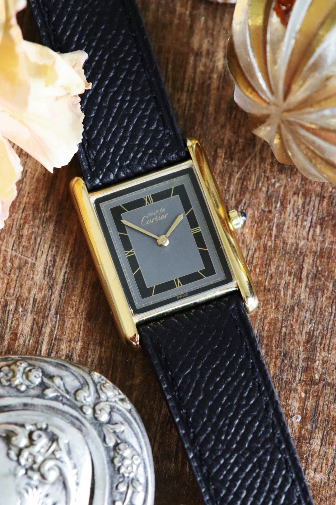 Cartier Tank Must 681006 cadran gris boitier vermeil