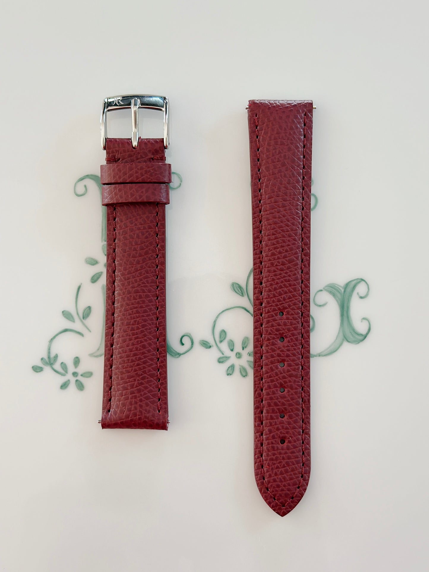 Bracelet de montre Neville Watches X Jean Rousseau – Cuir grainé embossé, fait main en France