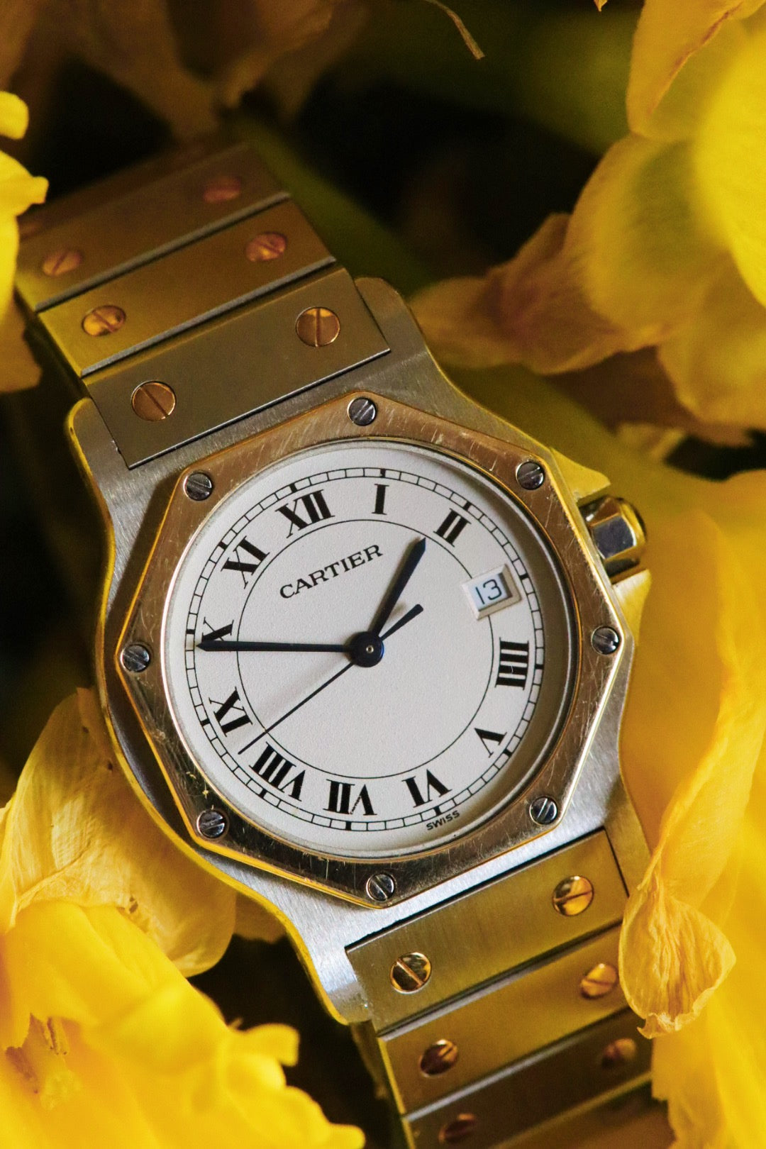 Cartier Santos octogonale 187902 or et acier