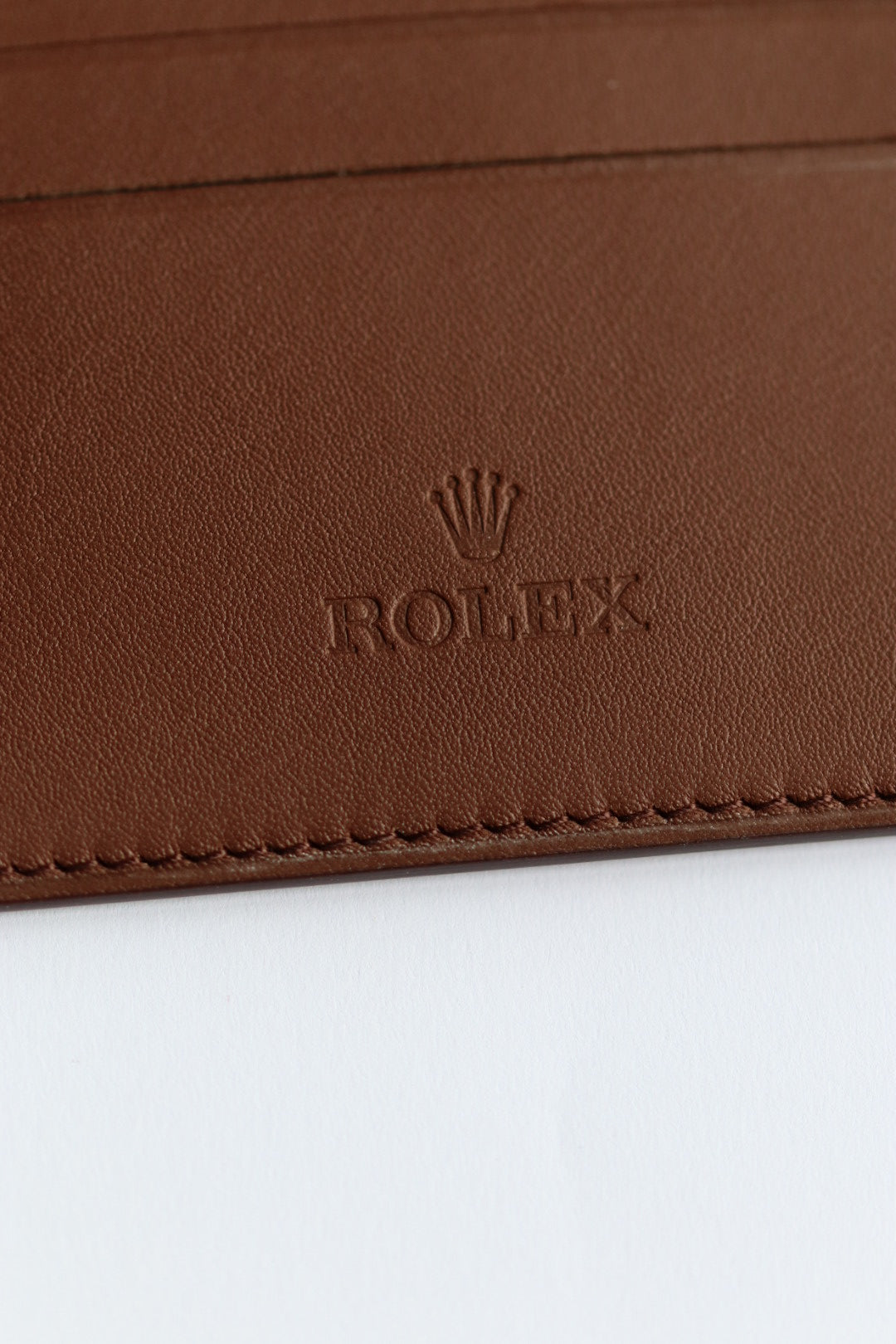 Porte-cartes et billets Rolex en cuir marron