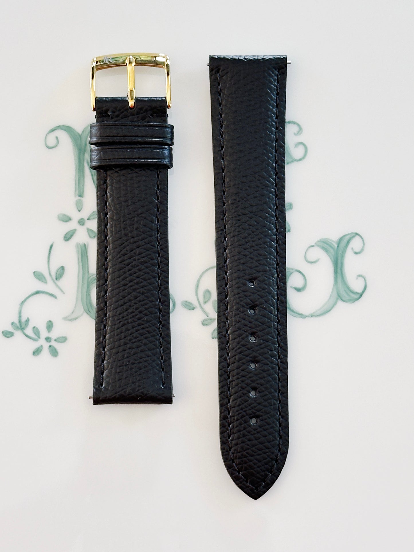 Bracelet de montre Neville Watches X Jean Rousseau – Cuir grainé embossé, fait main en France