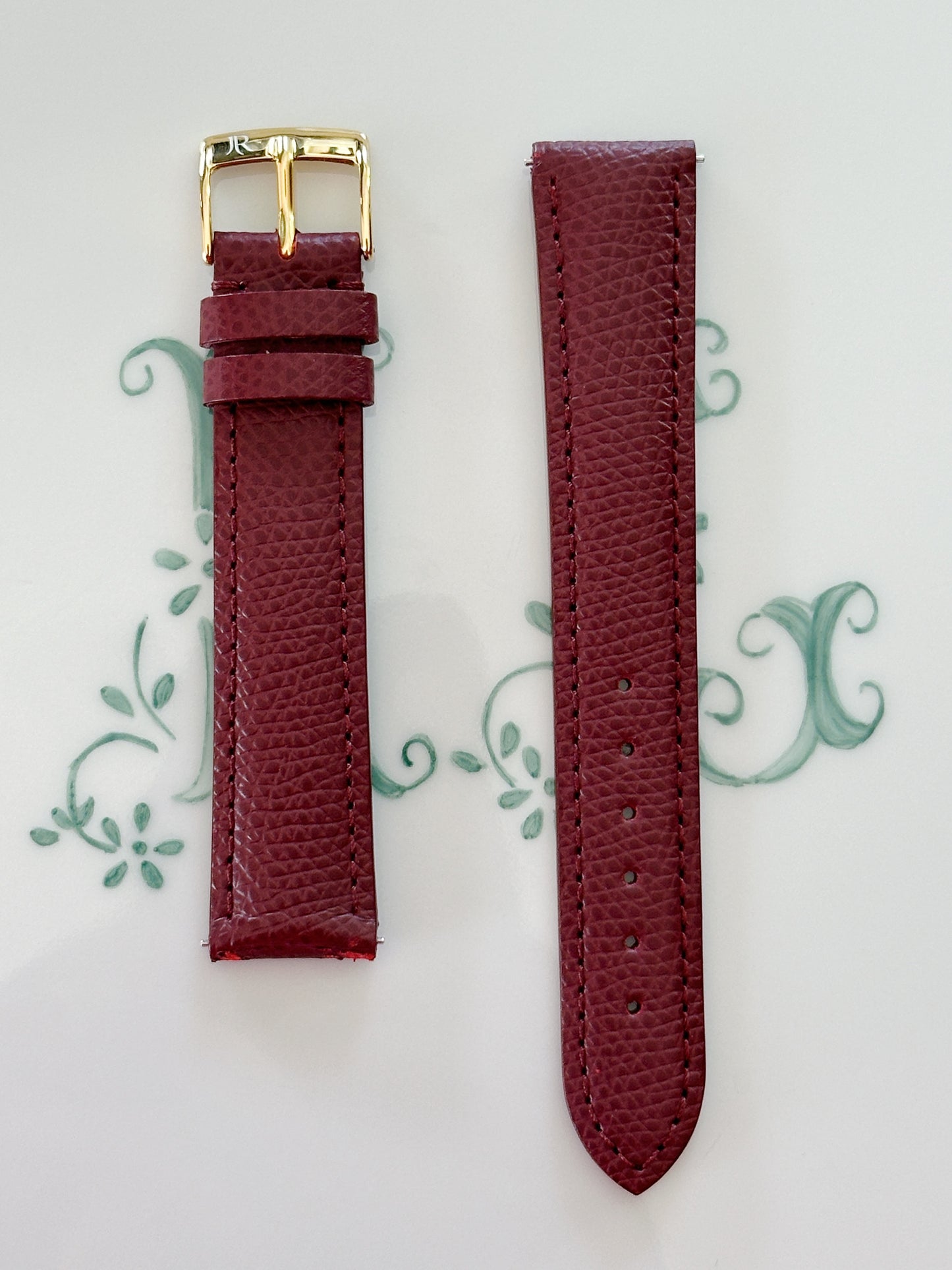 Bracelet de montre Neville Watches X Jean Rousseau – Cuir grainé embossé, fait main en France
