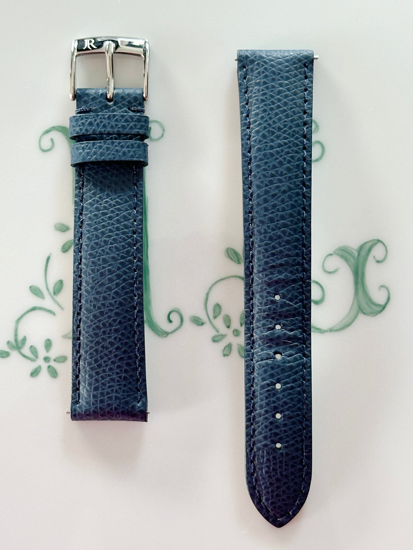 Bracelet de montre Neville Watches X Jean Rousseau – Cuir grainé embossé, fait main en France