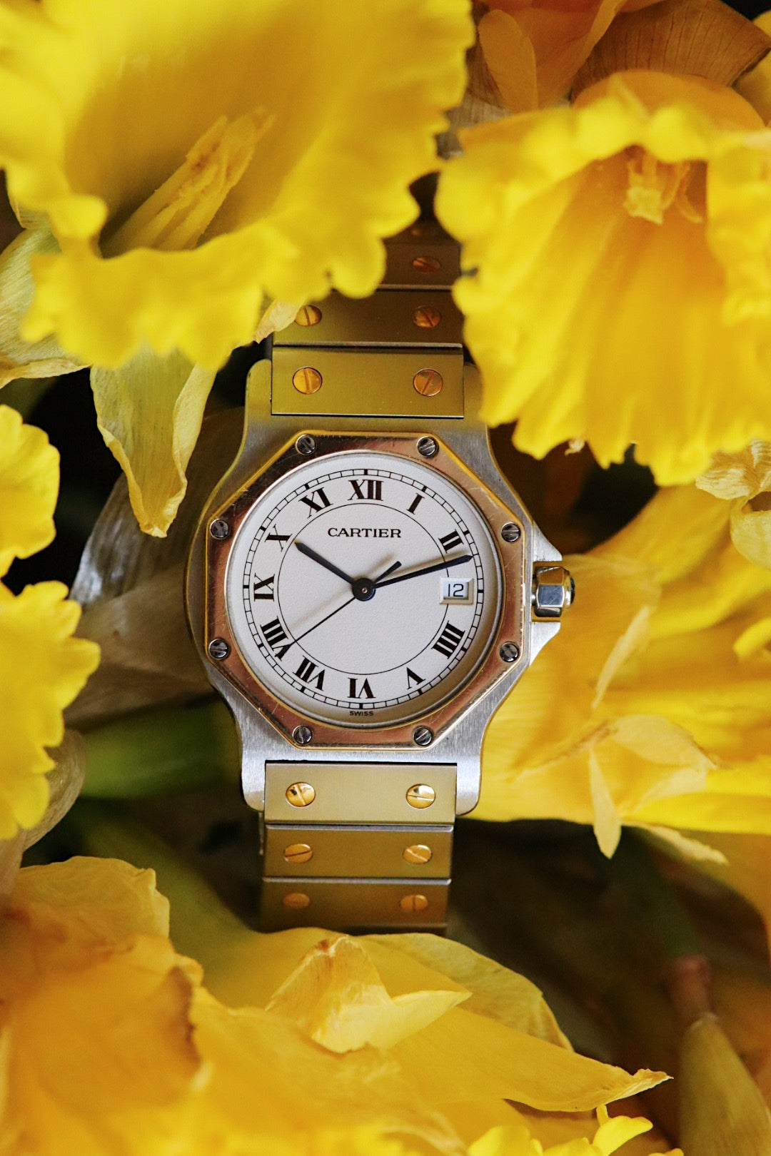 Cartier Santos octogonale 187902 or et acier