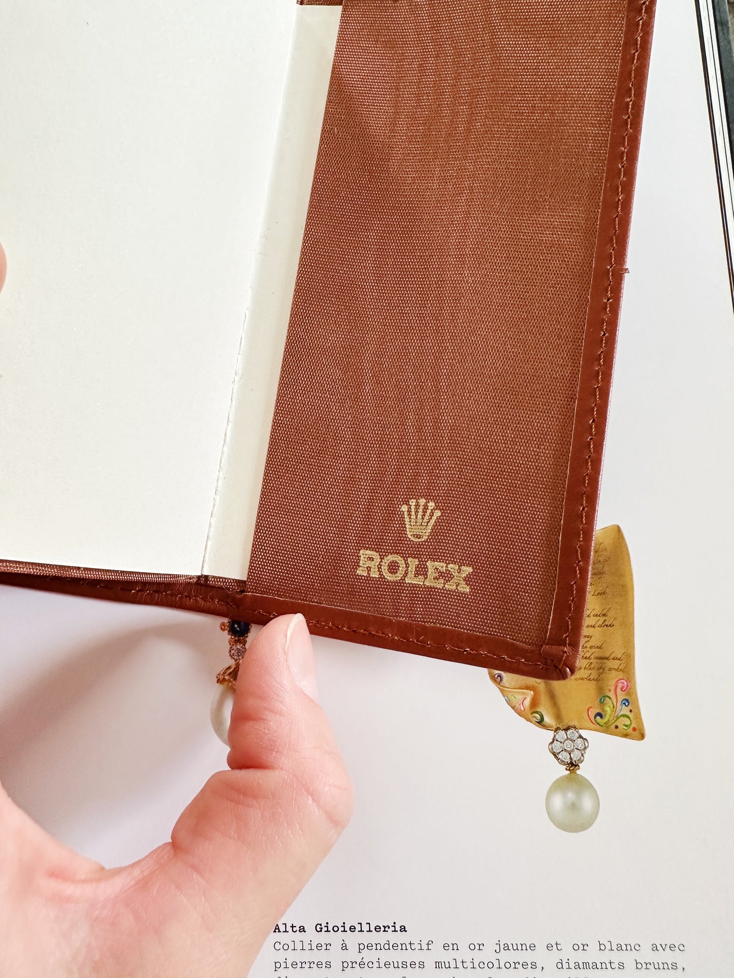 Agenda et répertoire téléphonique Rolex 1996 en cuir lisse camel