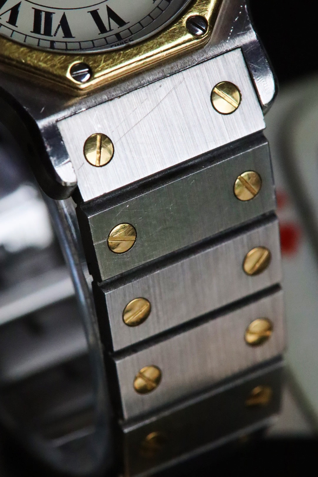 Cartier Santos octagonal, yellow gold and steel, vintage watch