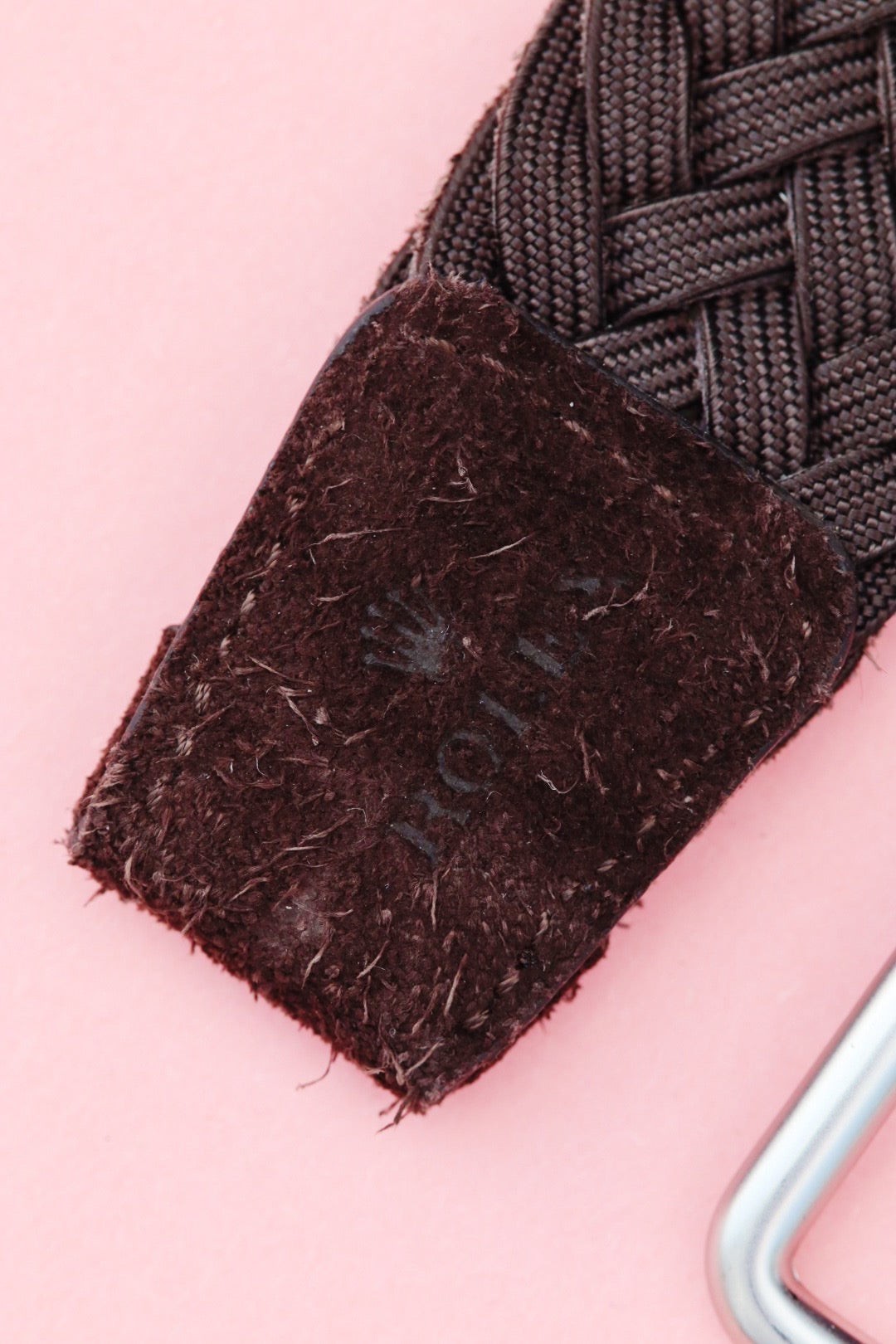 Ceinture Rolex en daim marron