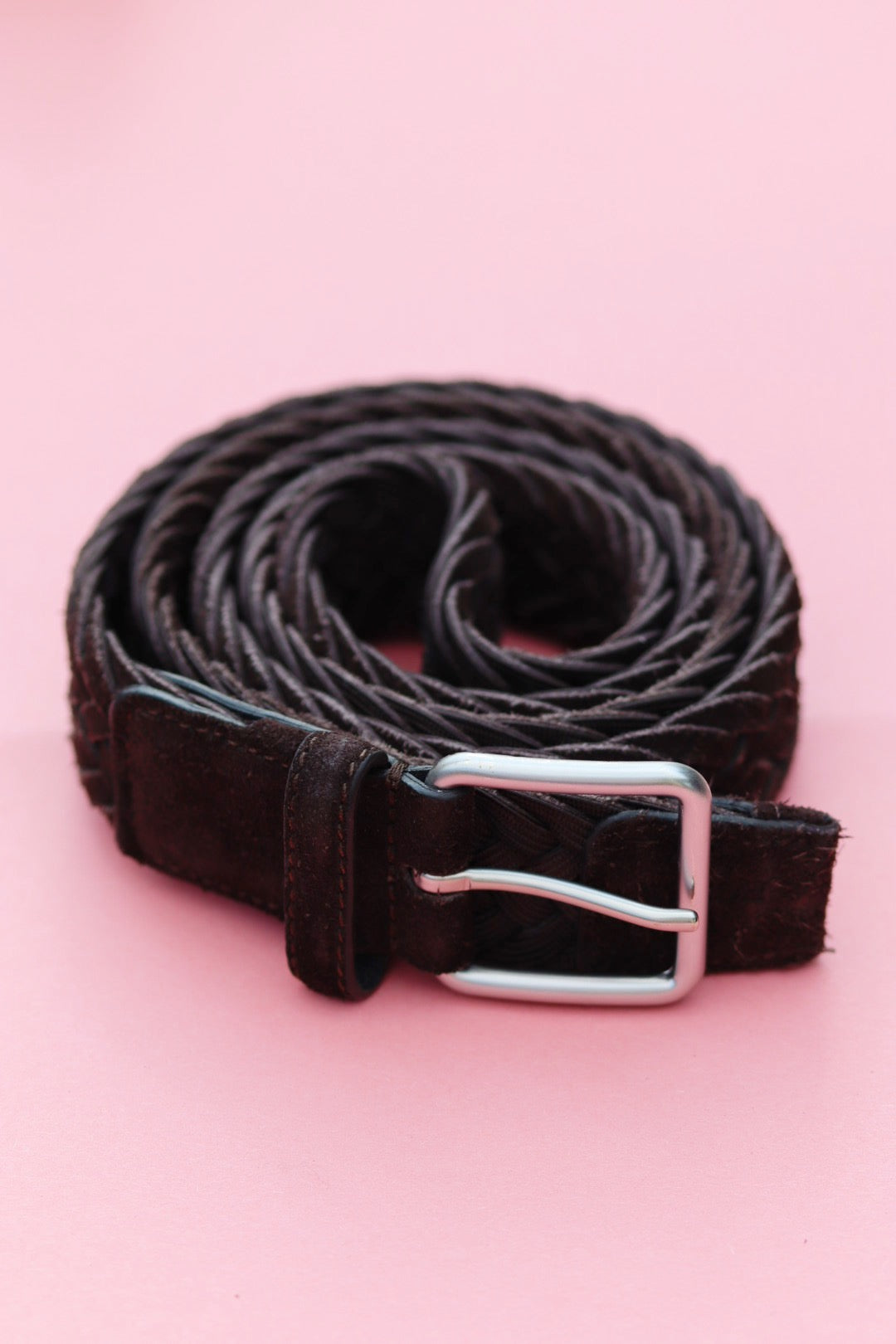 Ceinture Rolex en daim marron