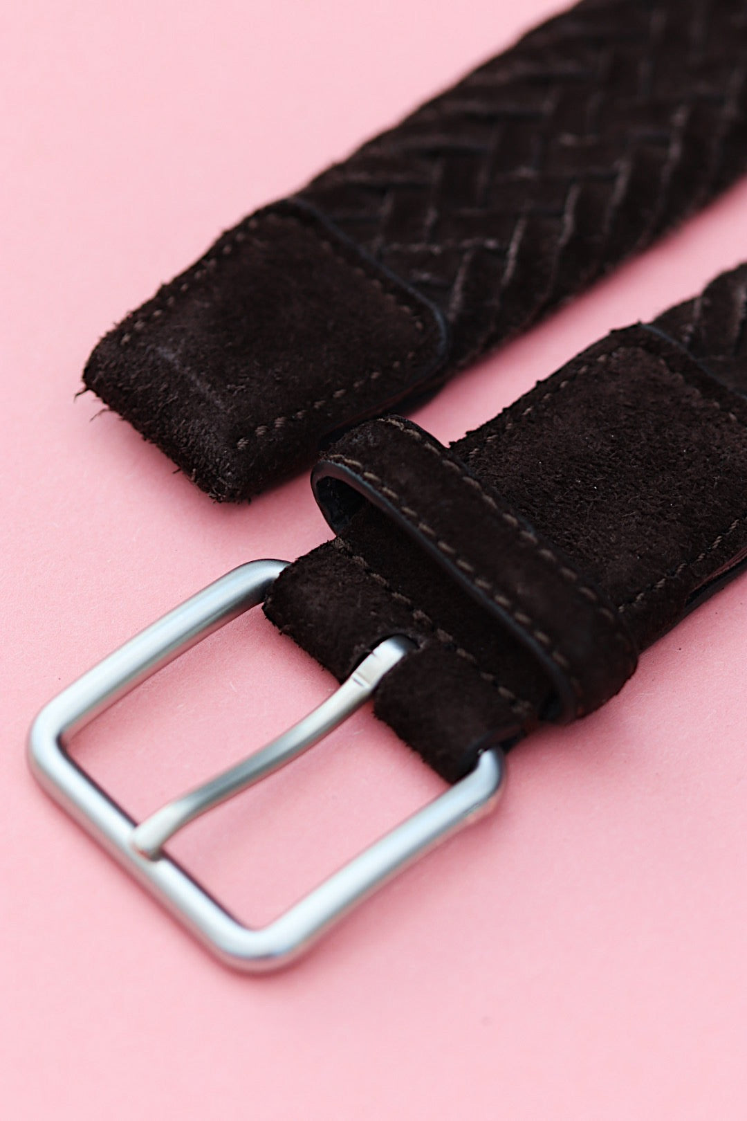Ceinture Rolex en daim marron