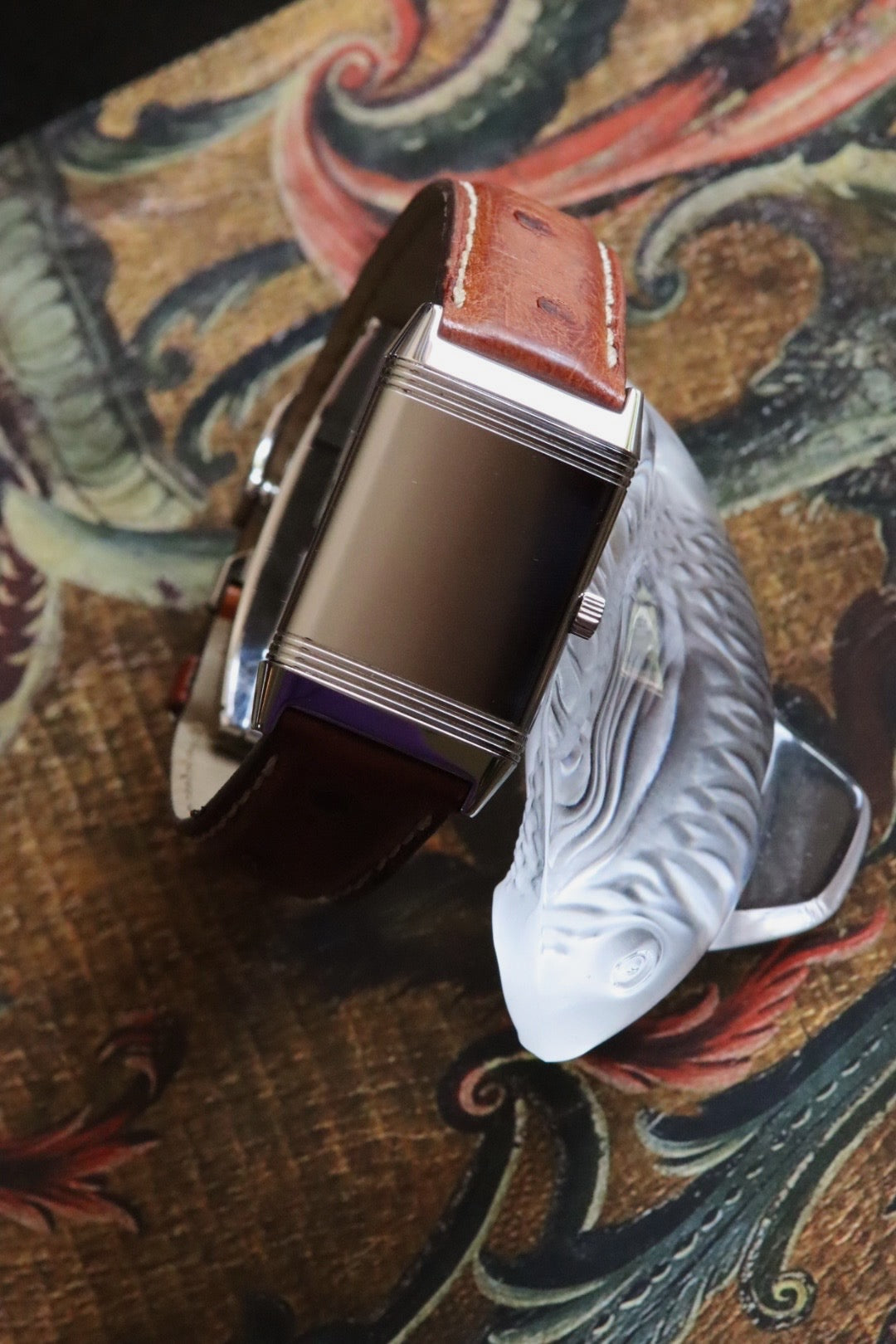 Jaeger LeCoultre Reverso Medium 252.8.86, bracelet autruche