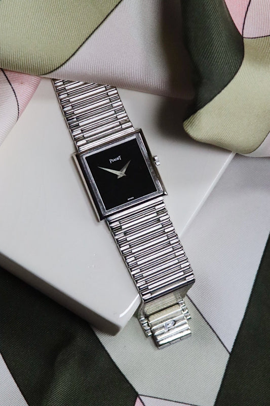 Piaget en or blanc 18k, cal 9P, montre vintage