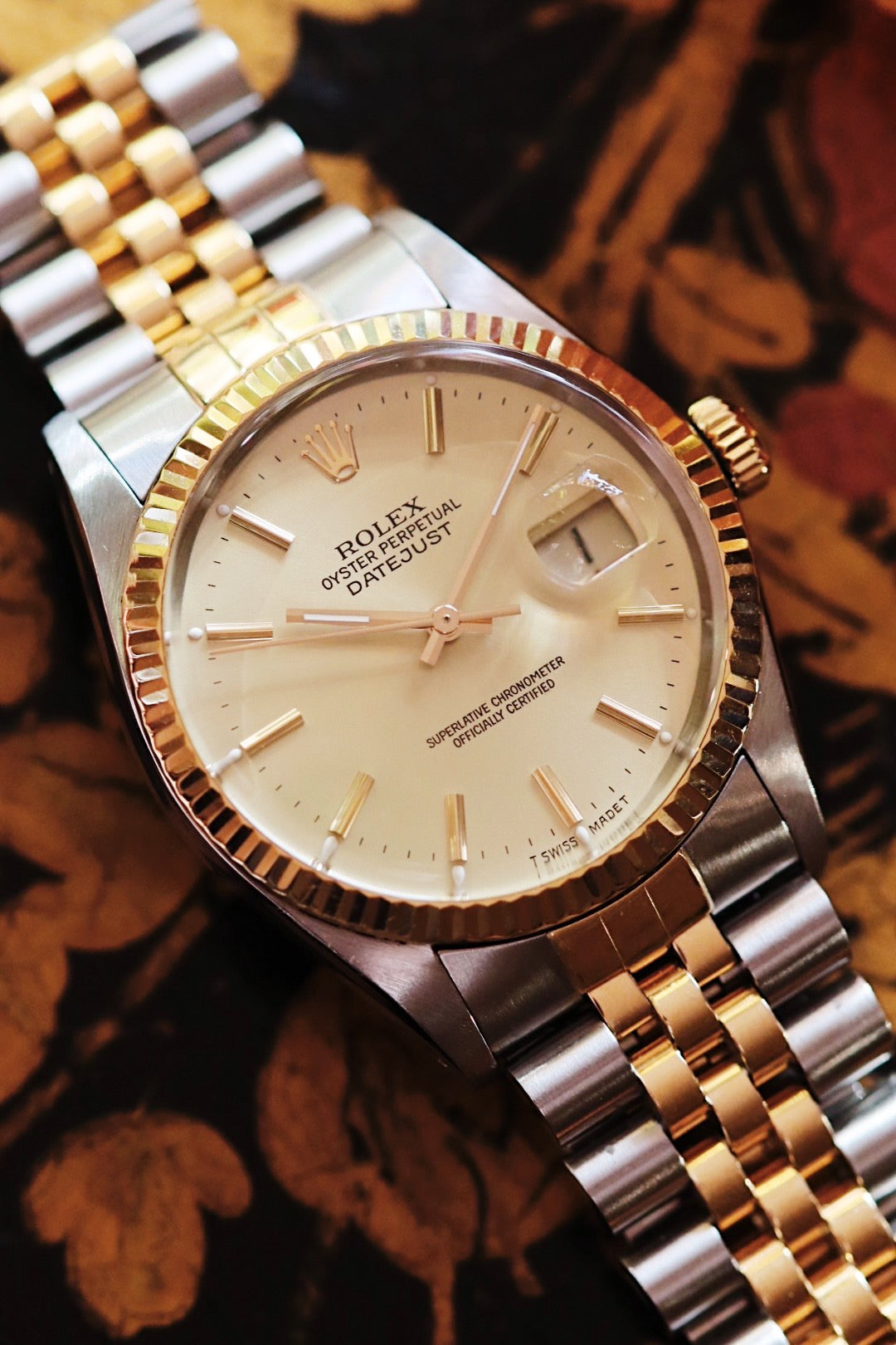 Rolex Datejust 16013 or et acier