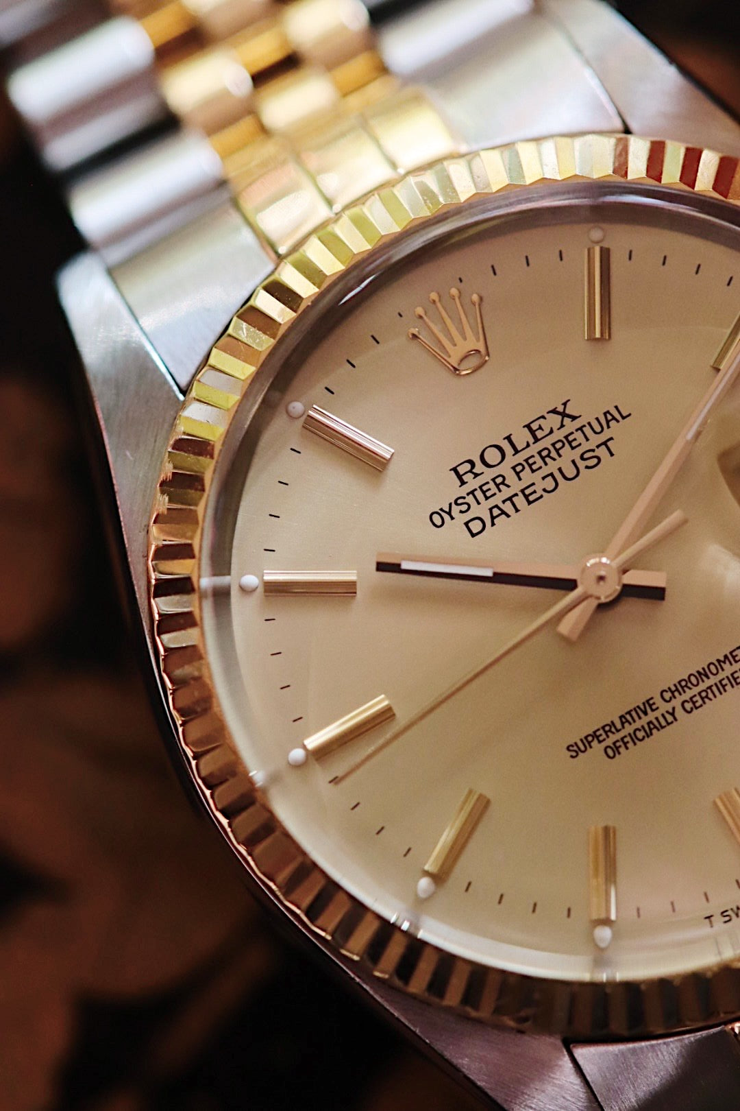 Rolex Datejust 16013 or et acier