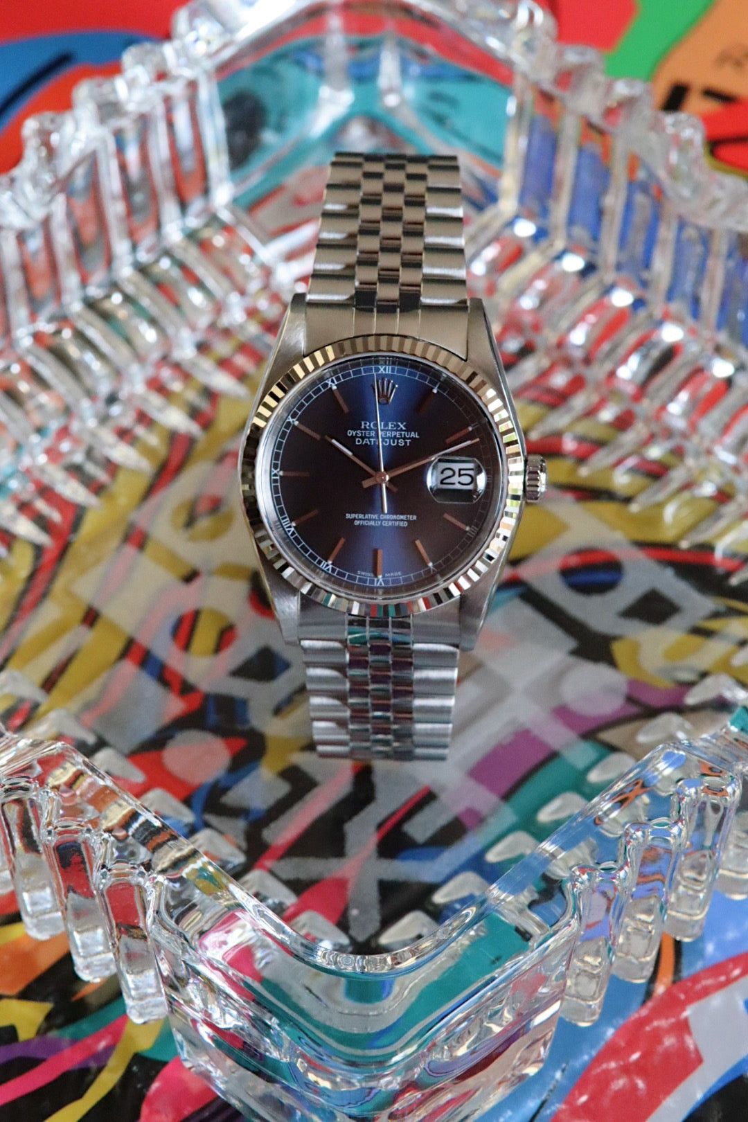 Rolex Datejust 16234 Blue Dial Box and Paper P Series of 2000 Luminova