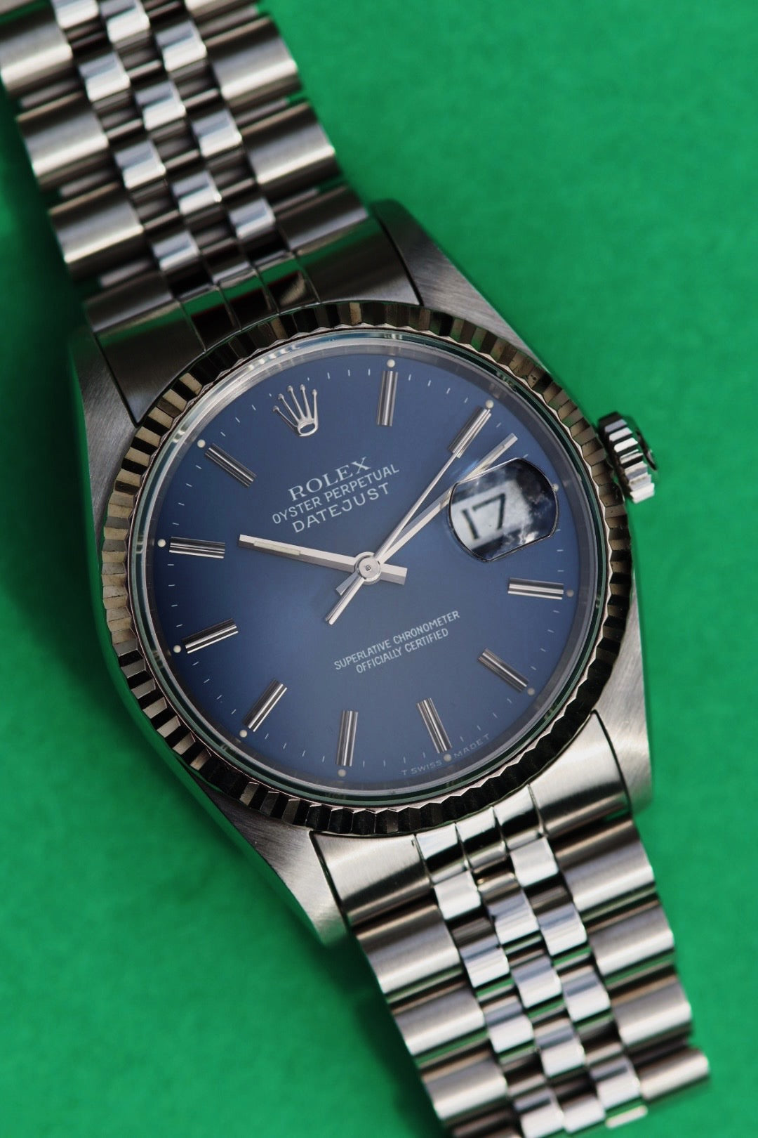 Rolex Oyster Perpetual Datejust 16234 cadran bleu