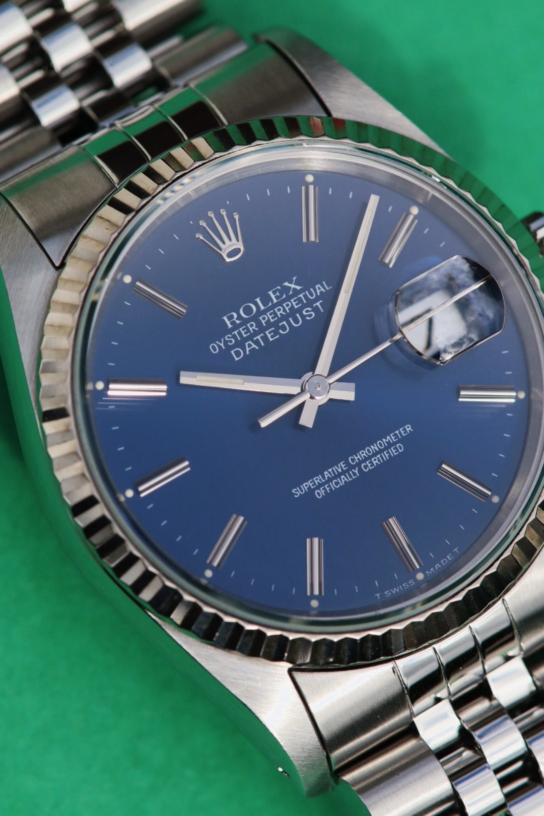 Rolex Oyster Perpetual Datejust 16234 cadran bleu