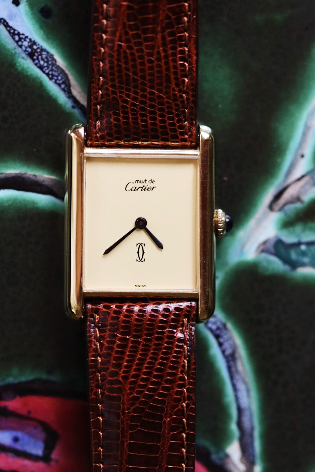 Tank Must de Cartier GM vermeil et cadran crème Vintage