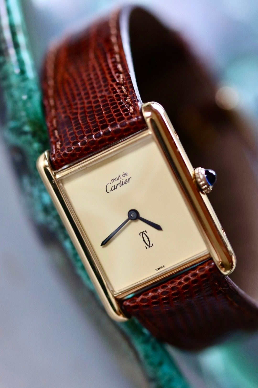 Tank Must de Cartier GM vermeil et cadran crème Vintage