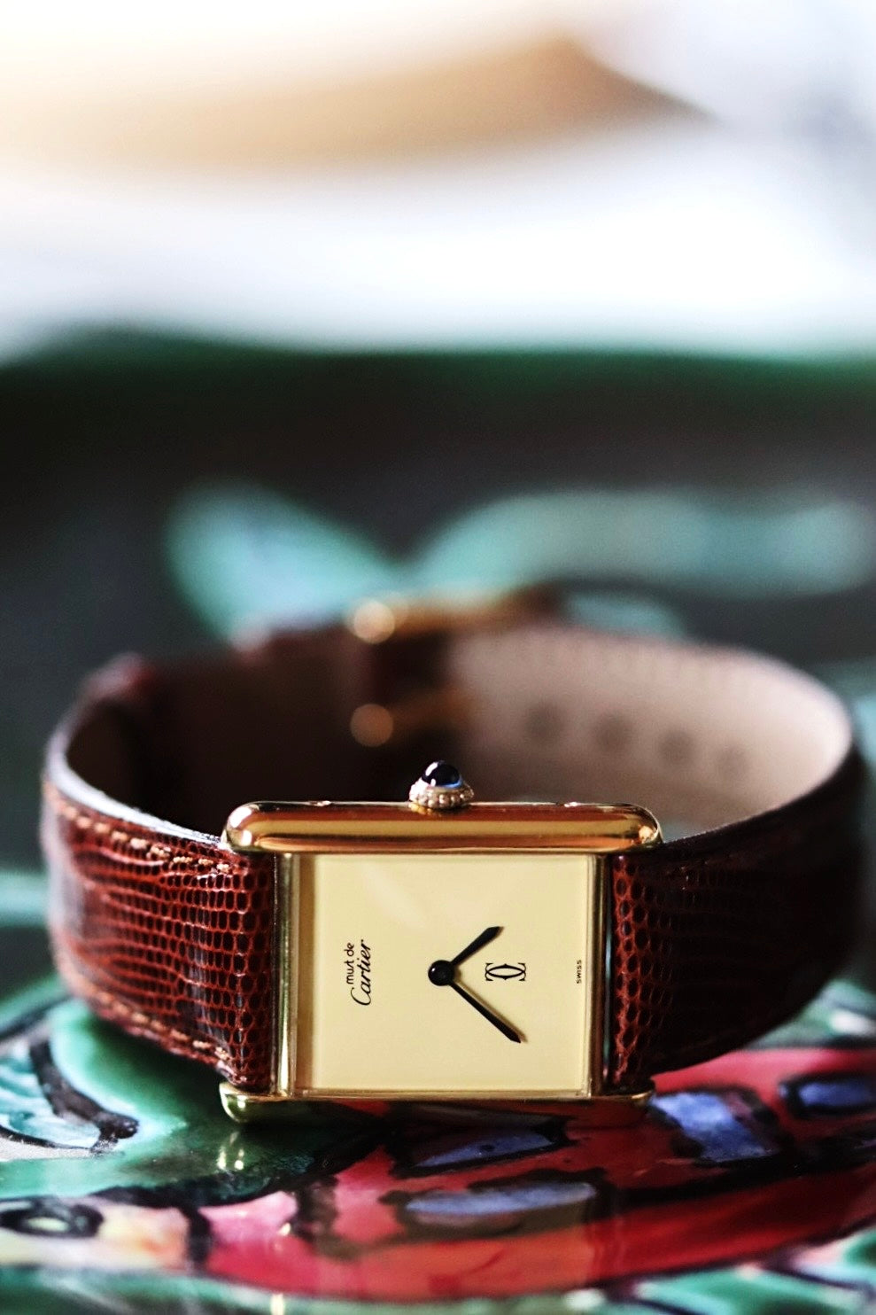 Tank Must de Cartier GM vermeil et cadran crème Vintage