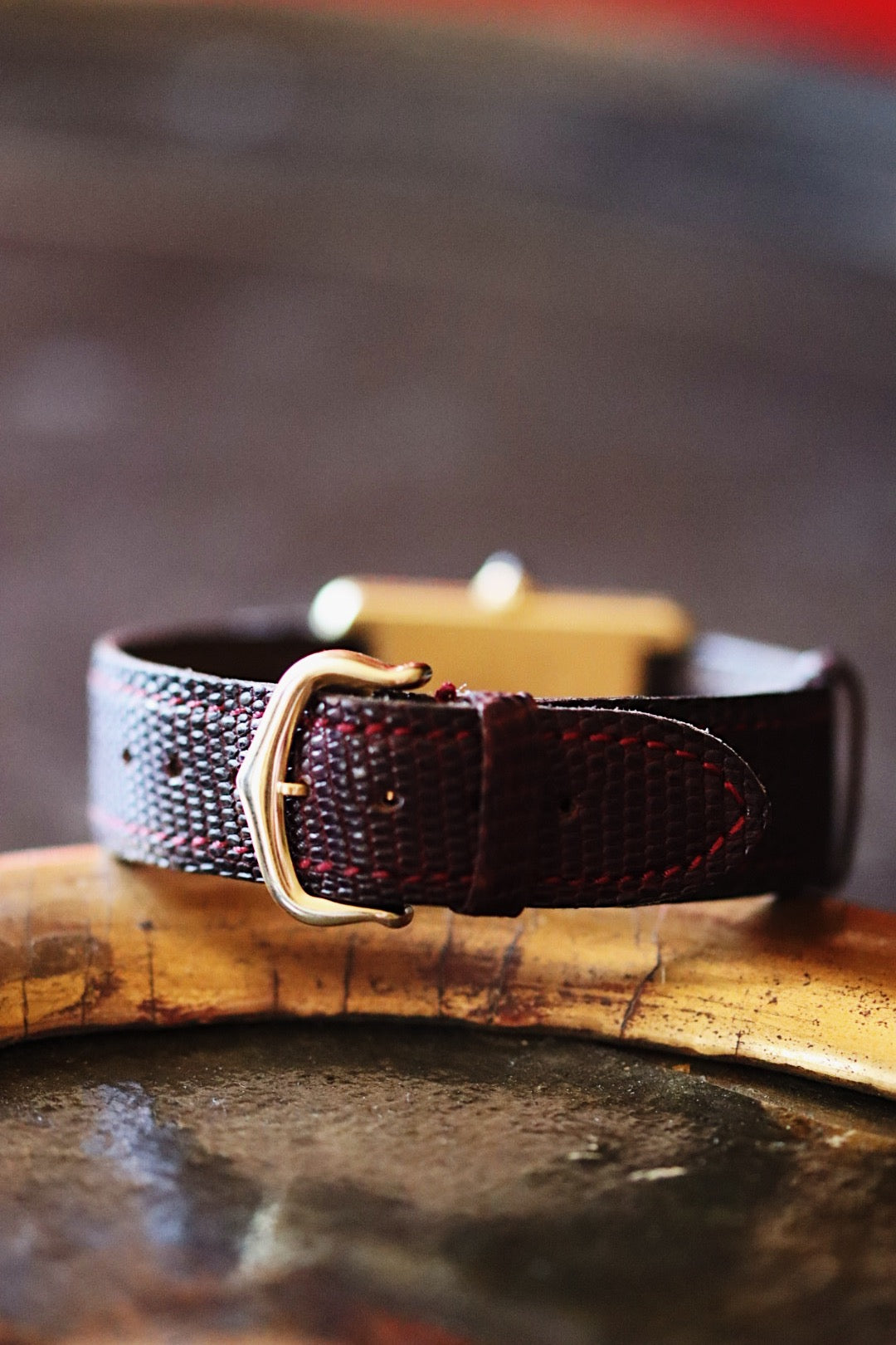 Tank Must de Cartier vermeil cadran Cloisonné rouge Vintage