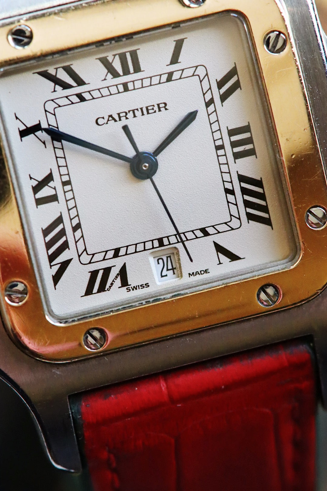 Cartier Santos Galbée 187901 – Bracelet Crocodile Jean Rousseau