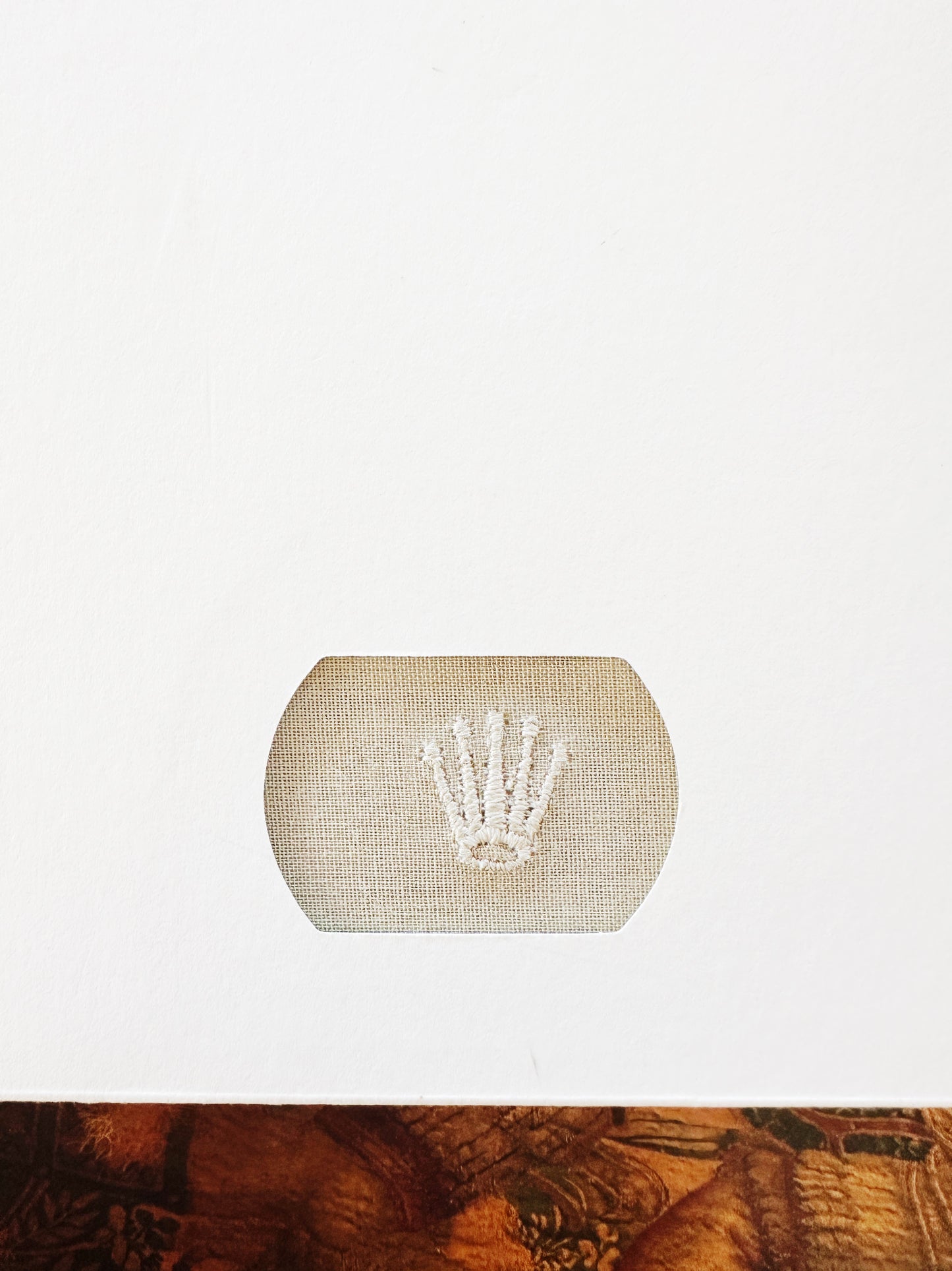 Bloc-note Rolex en tissu beige