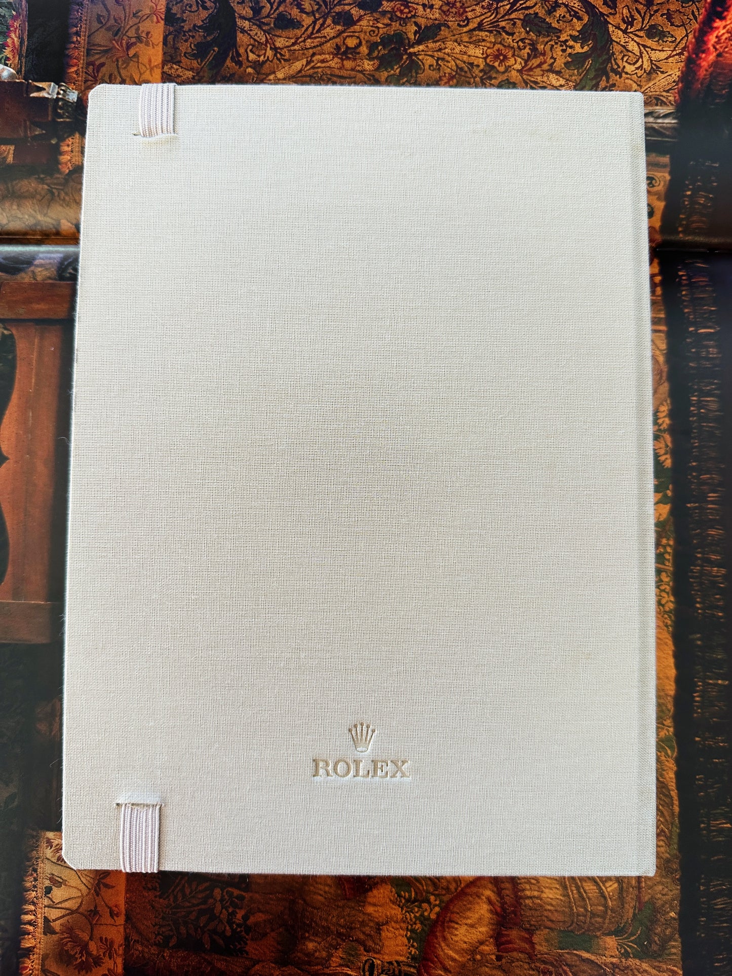 Bloc-note Rolex en tissu beige