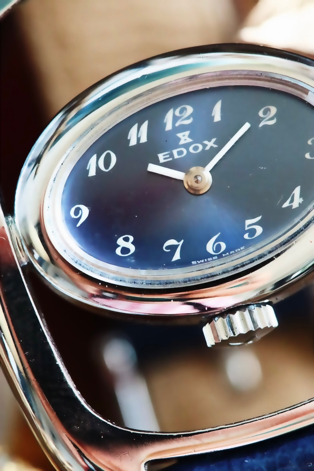 Edox Vintage Watch – Sunburst Blue Dial 