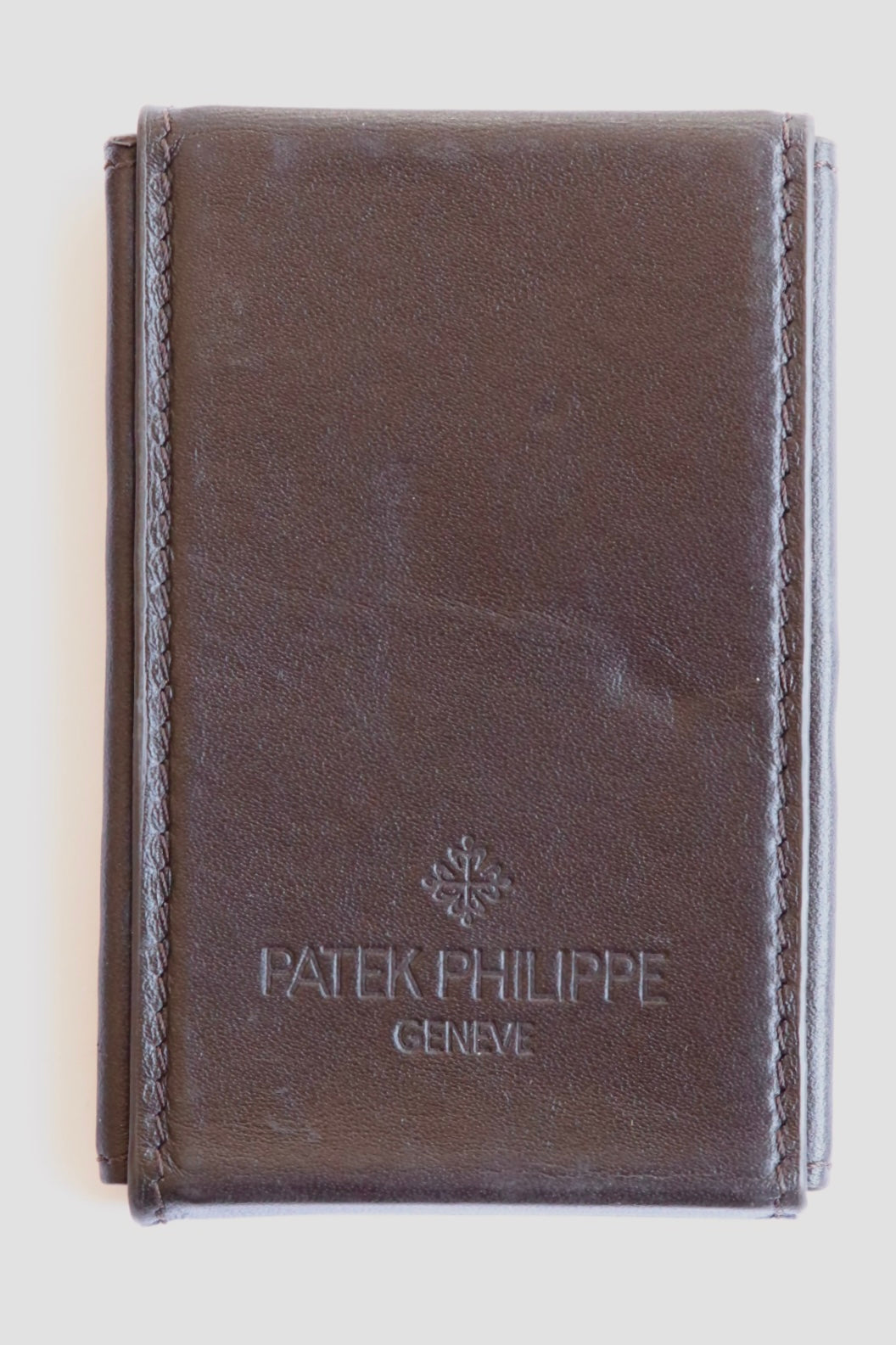 Vintage brown leather Patek Philippe Geneva card holder