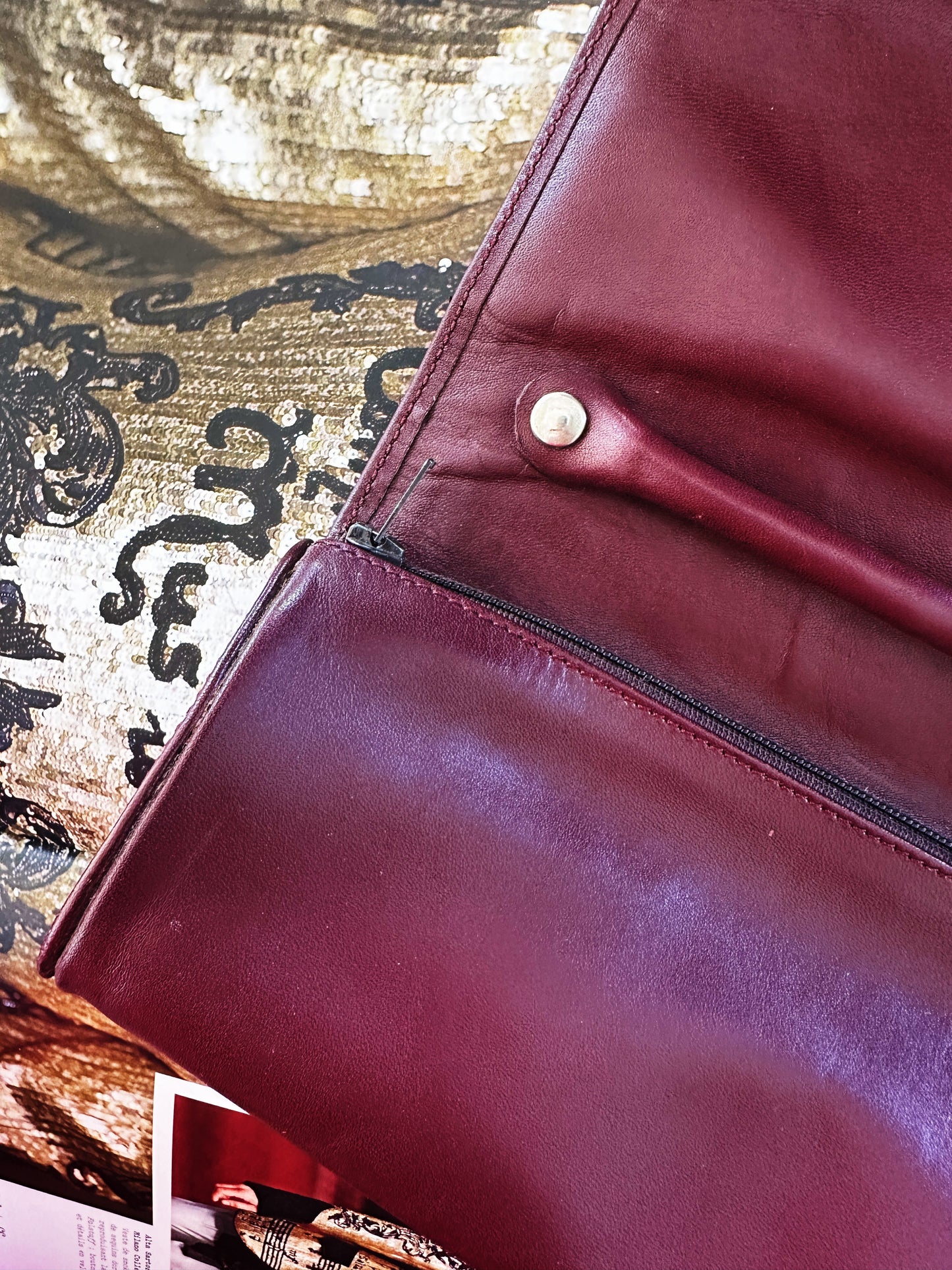 Étui ou marmotte à montres Cartier vintage en cuir bordeaux