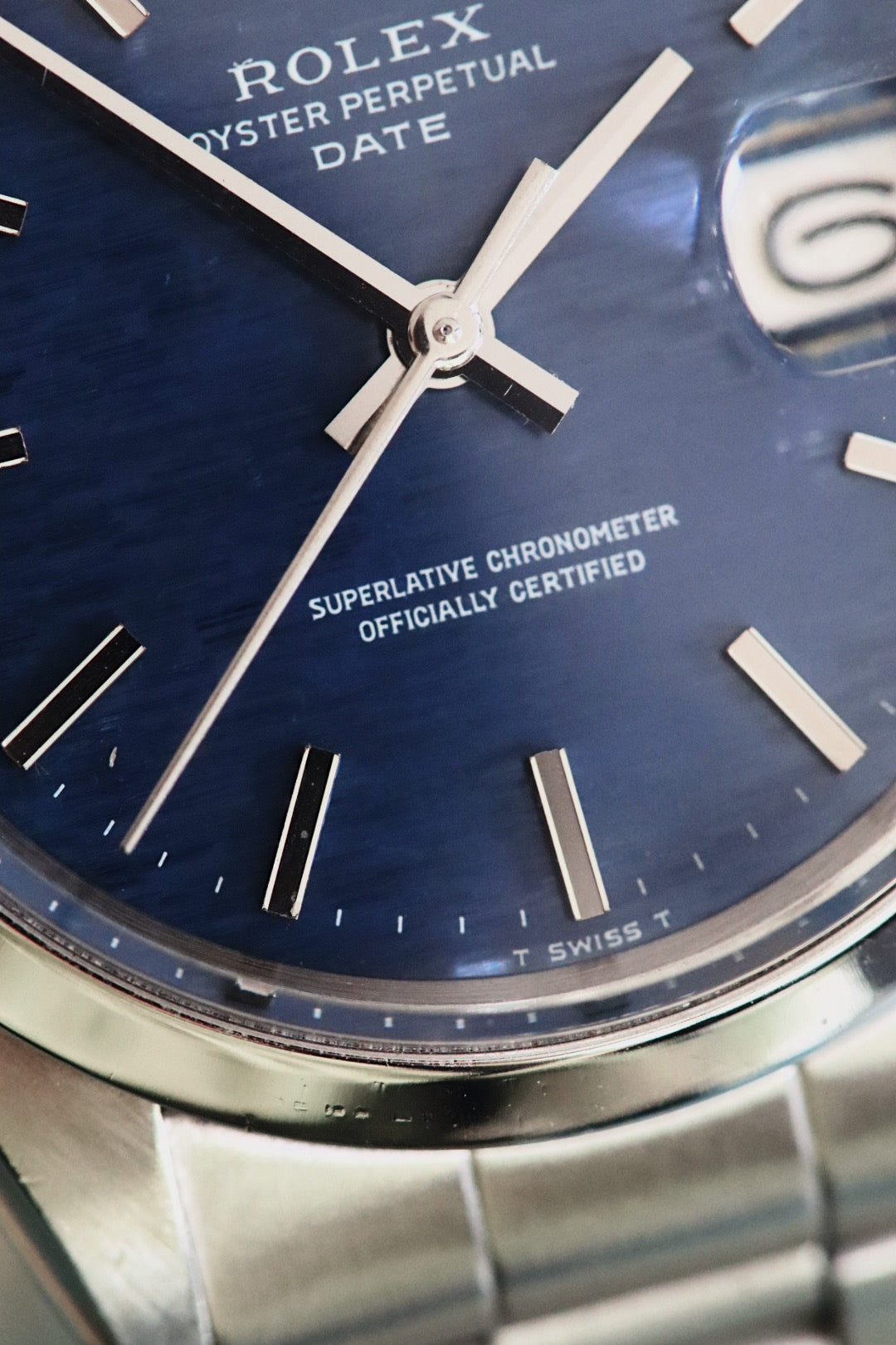 Rolex Oyster Perpetual Date Réf. 1500 – Cadran Bleu Mosaïque - Année 1972