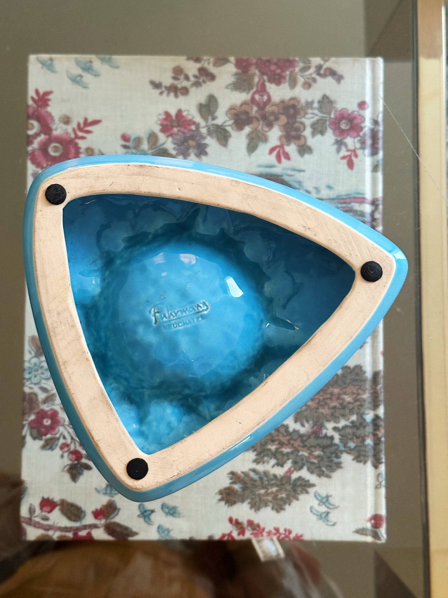 Cendrier vide-poche Longines turquoise & doré