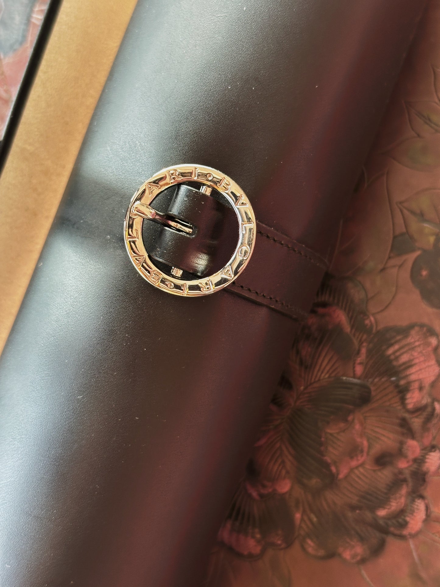 Étui, marmotte Bulgari en cuir noir