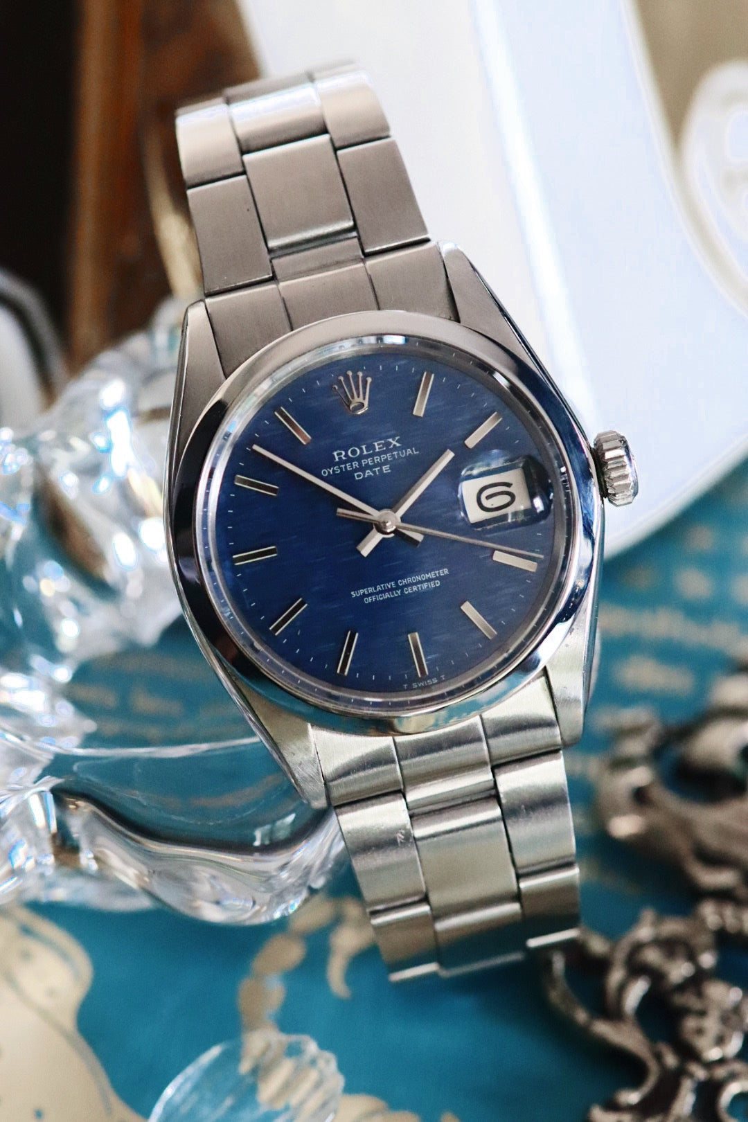 Rolex Oyster Perpetual Date Réf. 1500 – Cadran Bleu Mosaïque - Année 1972