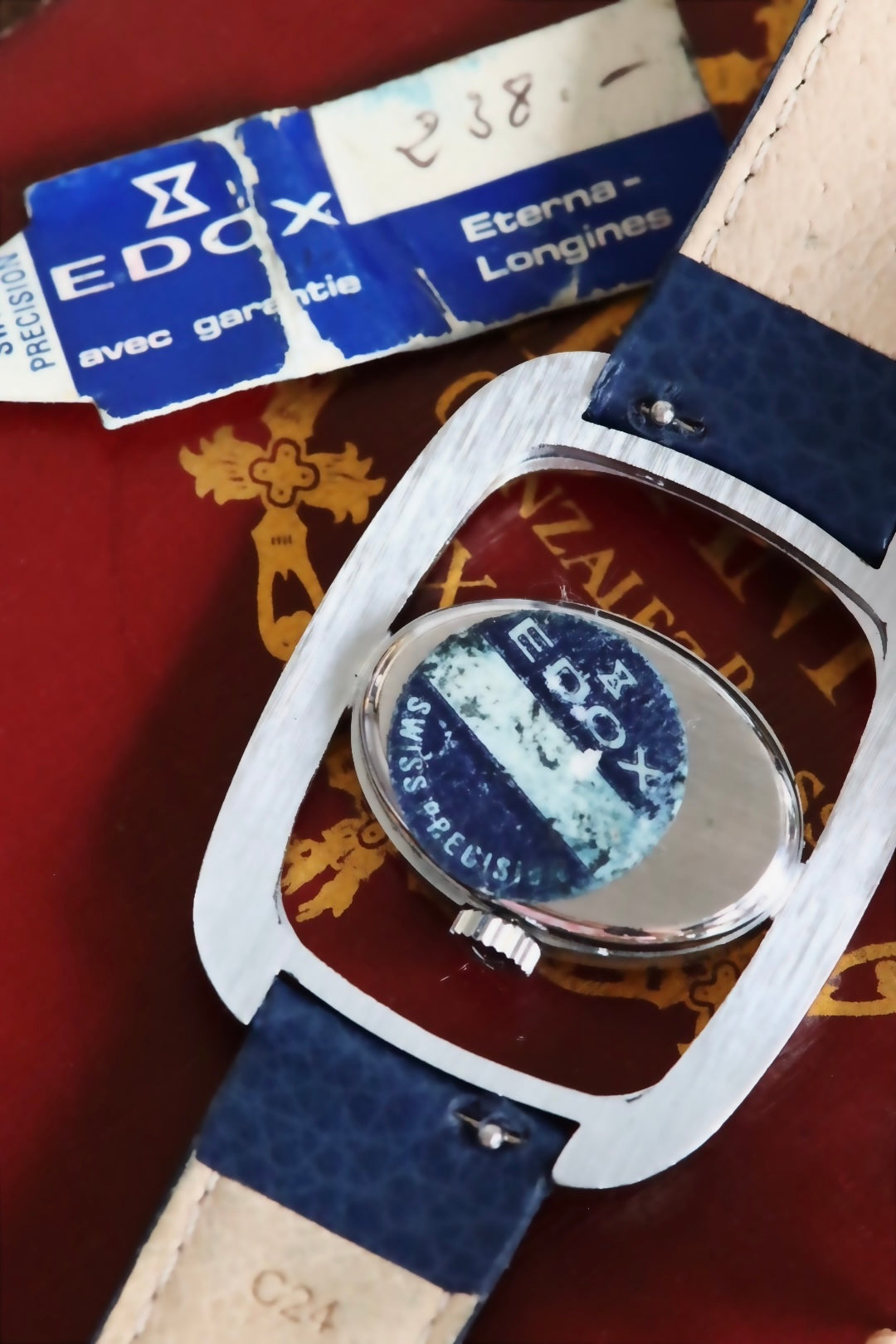 Edox Vintage Watch – Sunburst Blue Dial 