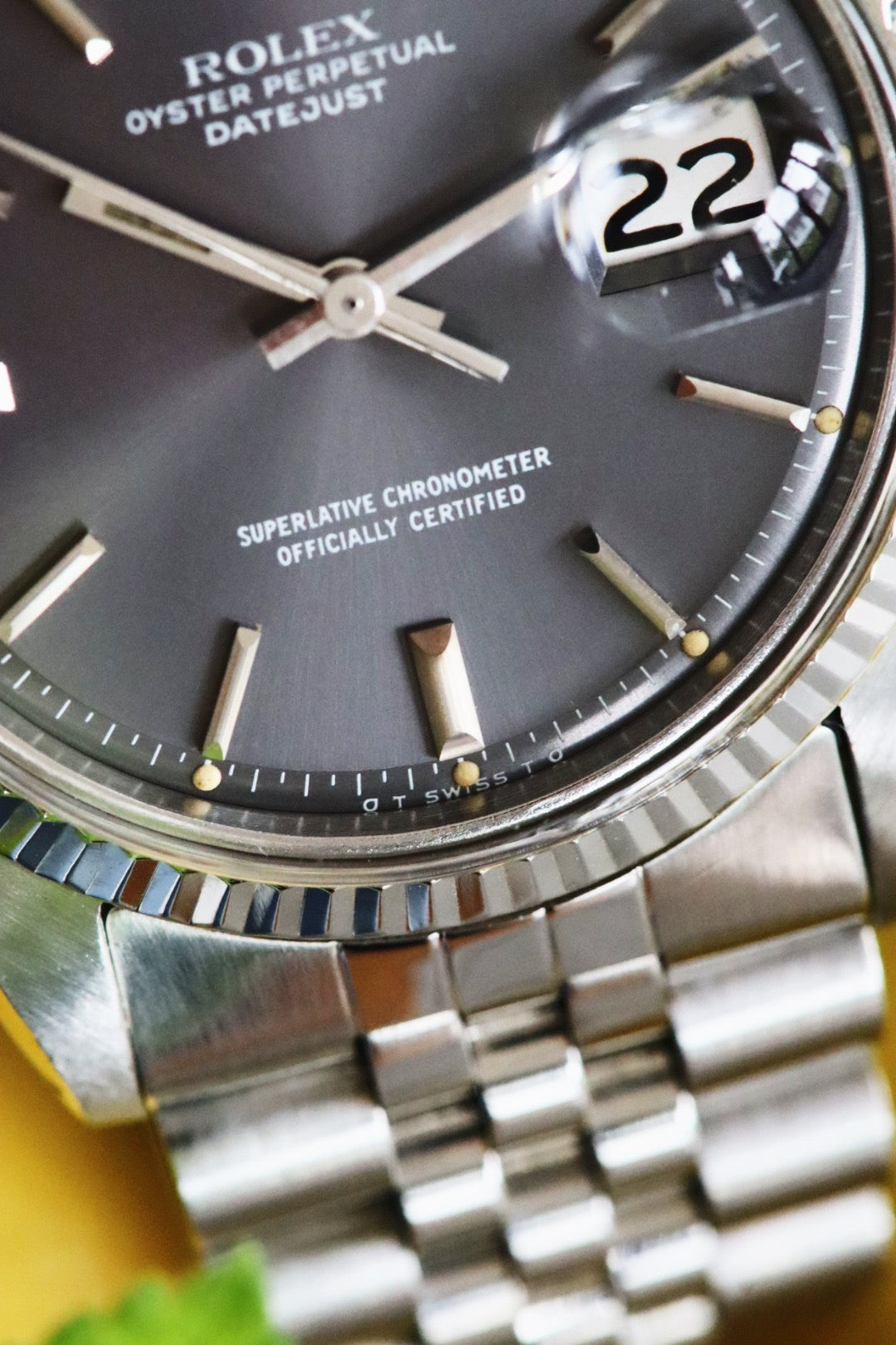 Rolex Oyster Perpetual Datejust 1601 Sigma, Cadran Gris et Tritium, Année 1975