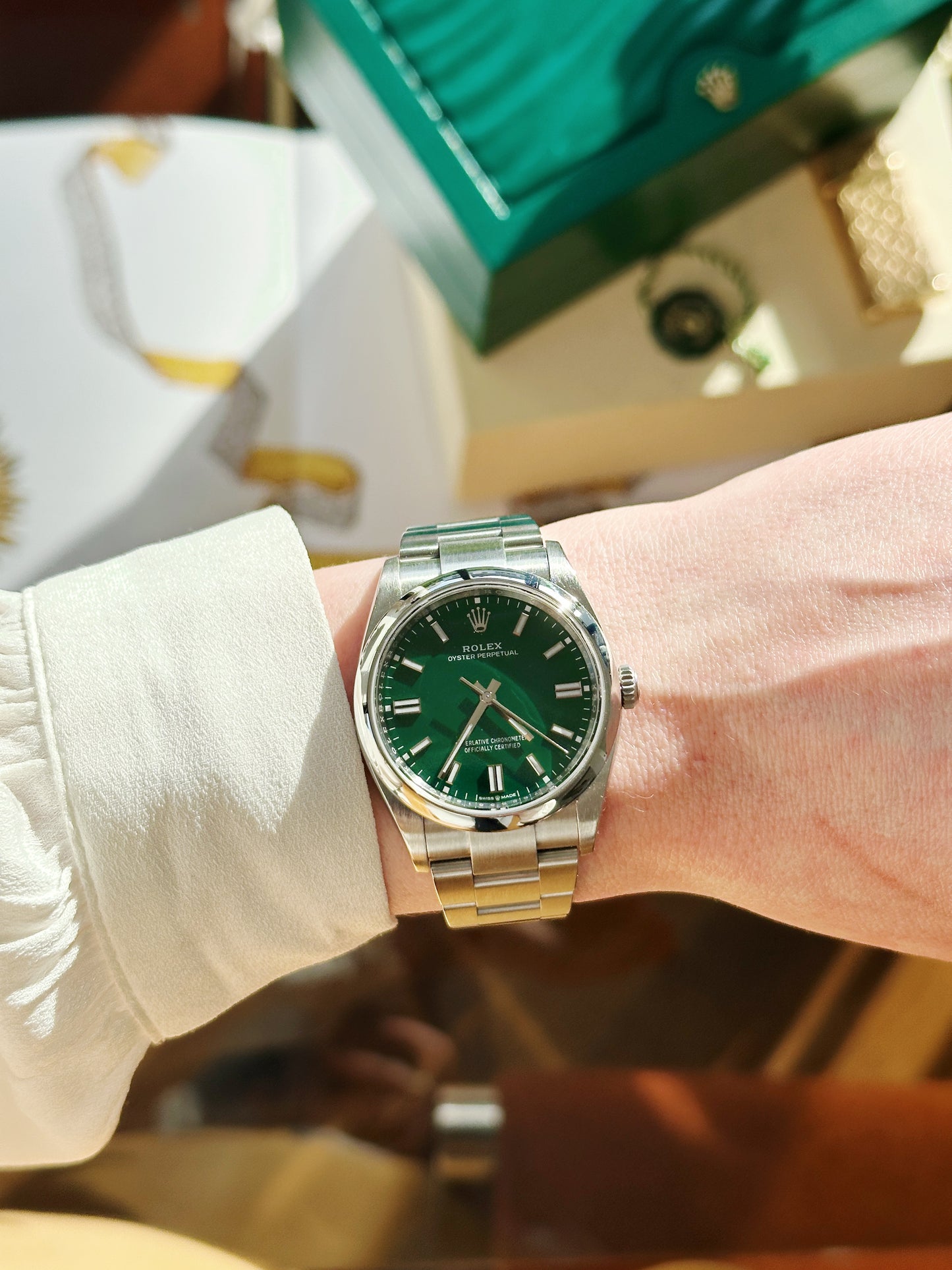 Rolex Oyster Perpetual 126000 Cadran Vert, année 2022
