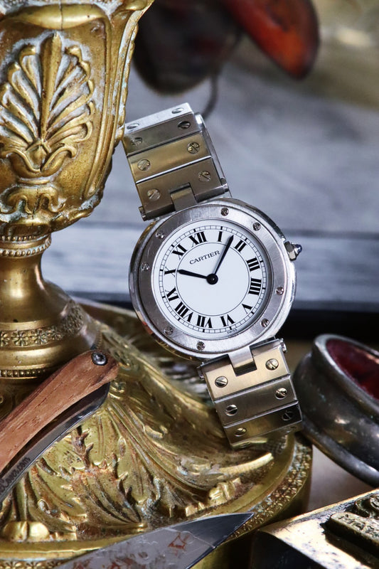 Cartier Santos Vendôme Ronde en acier, vintage, réf. 8192