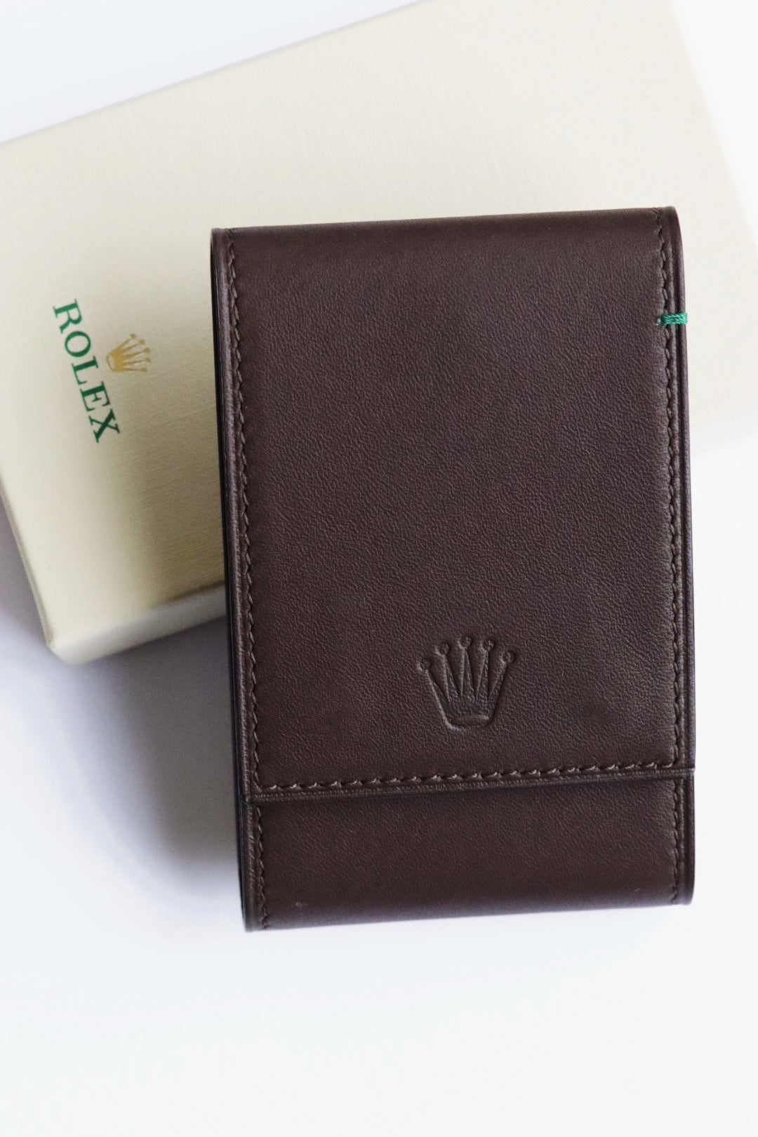 Étui Rolex en cuir marron -  Pochette de voyage pour montre