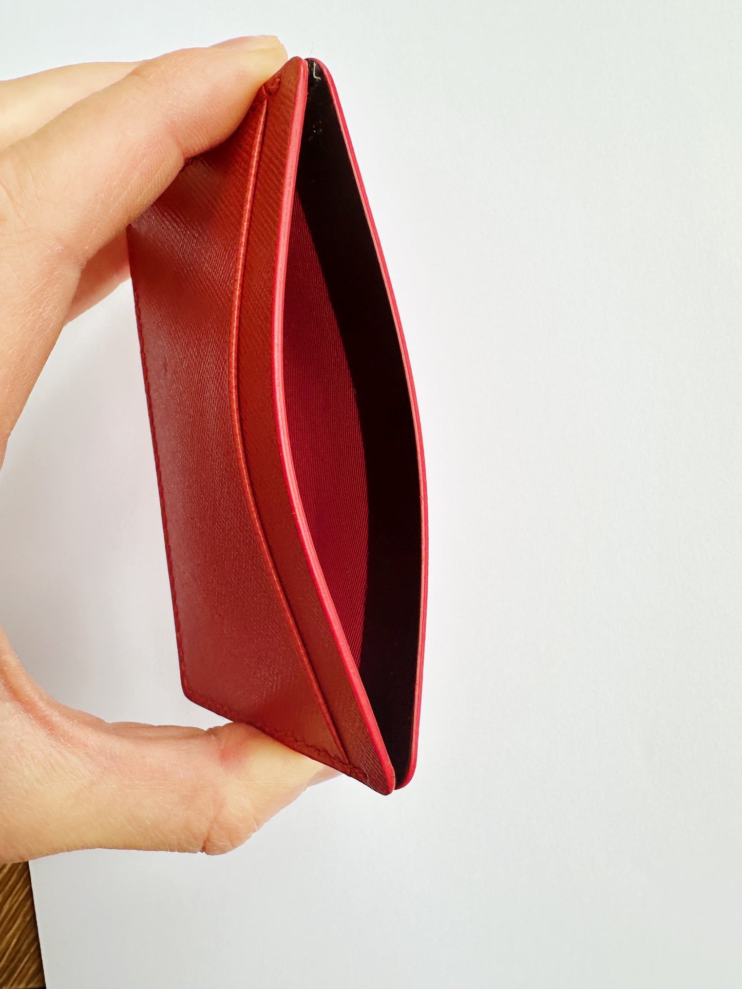 Patek Philippe card holder in orange textured leather – New with box