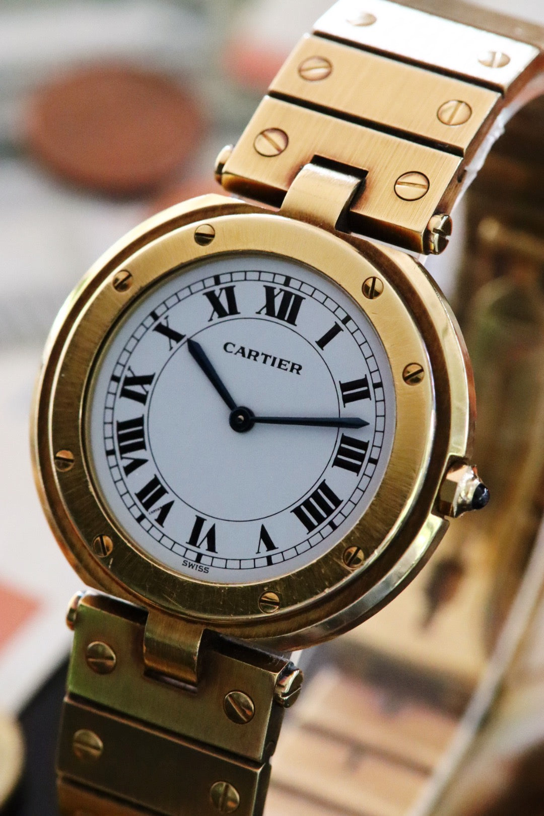 Cartier Santos Vendôme Ronde en or 18K référence 8191, boîtier de grande taille 32mm