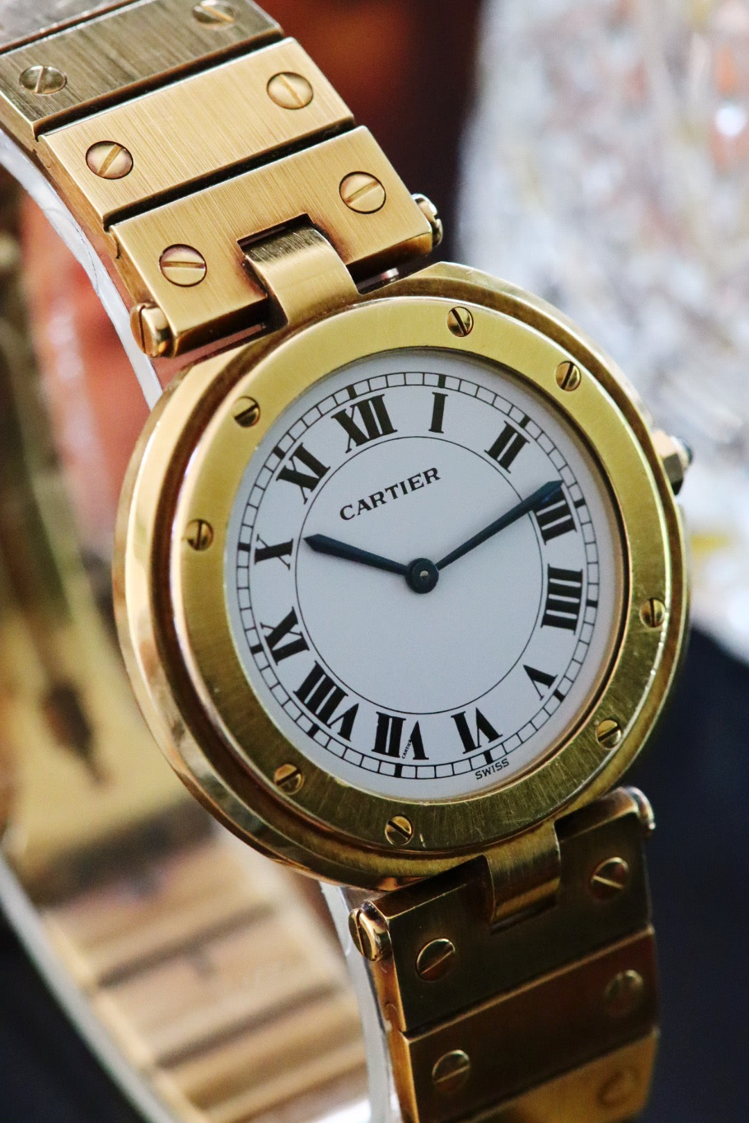 Cartier Santos Vendôme Ronde en or 18K référence 8191, boîtier de grande taille 32mm
