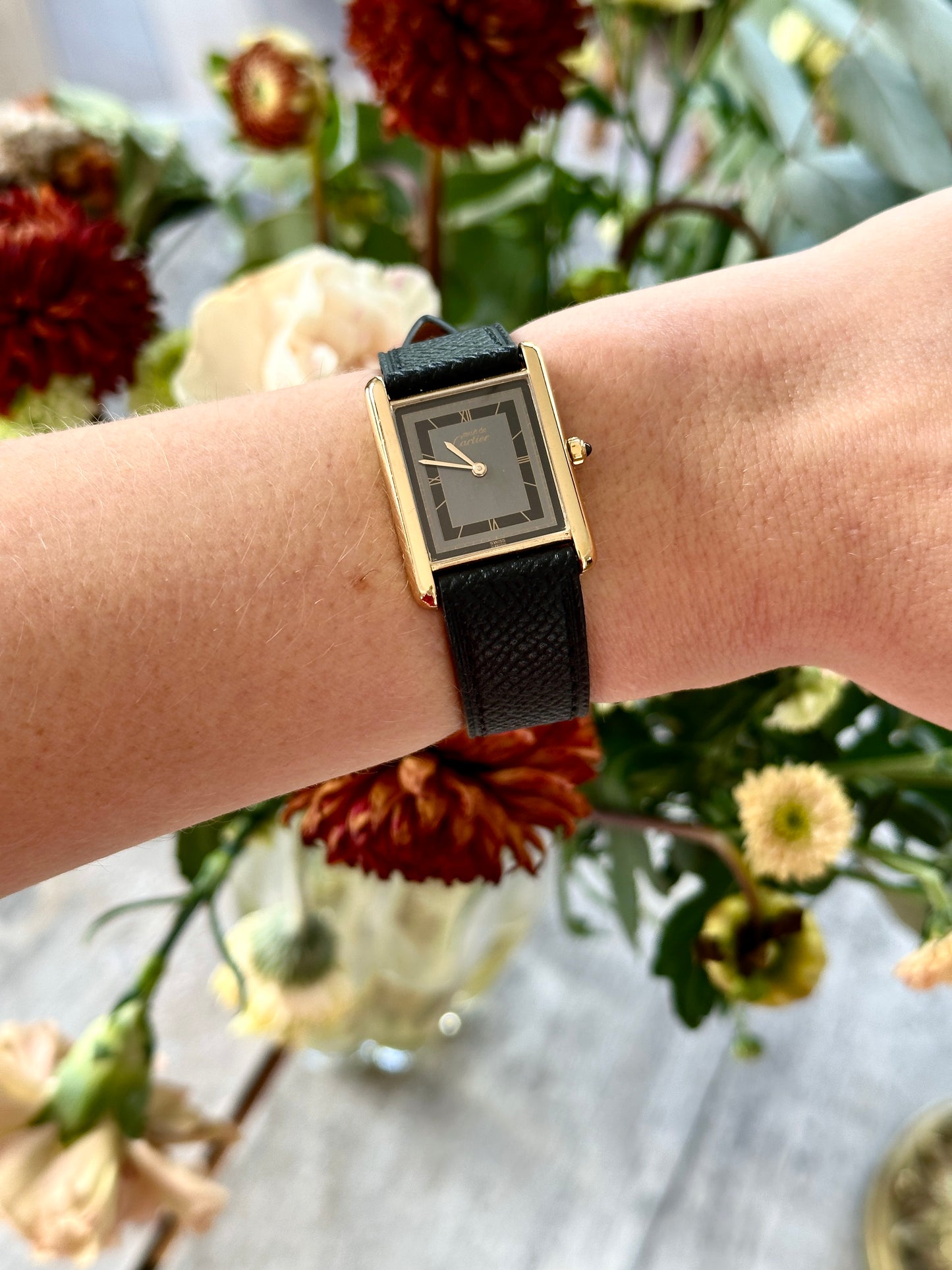 Cartier Tank Must 681006 cadran gris boitier vermeil